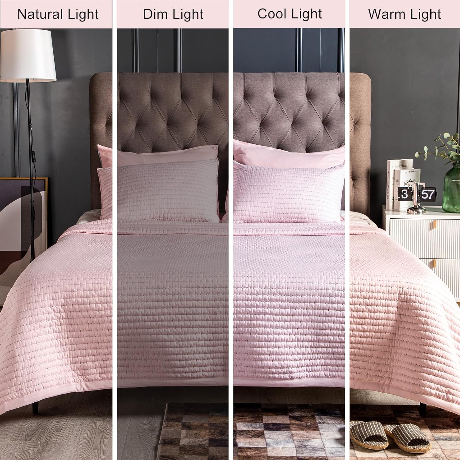 DAWNDIOR Max Oversized Quilt Set Pink