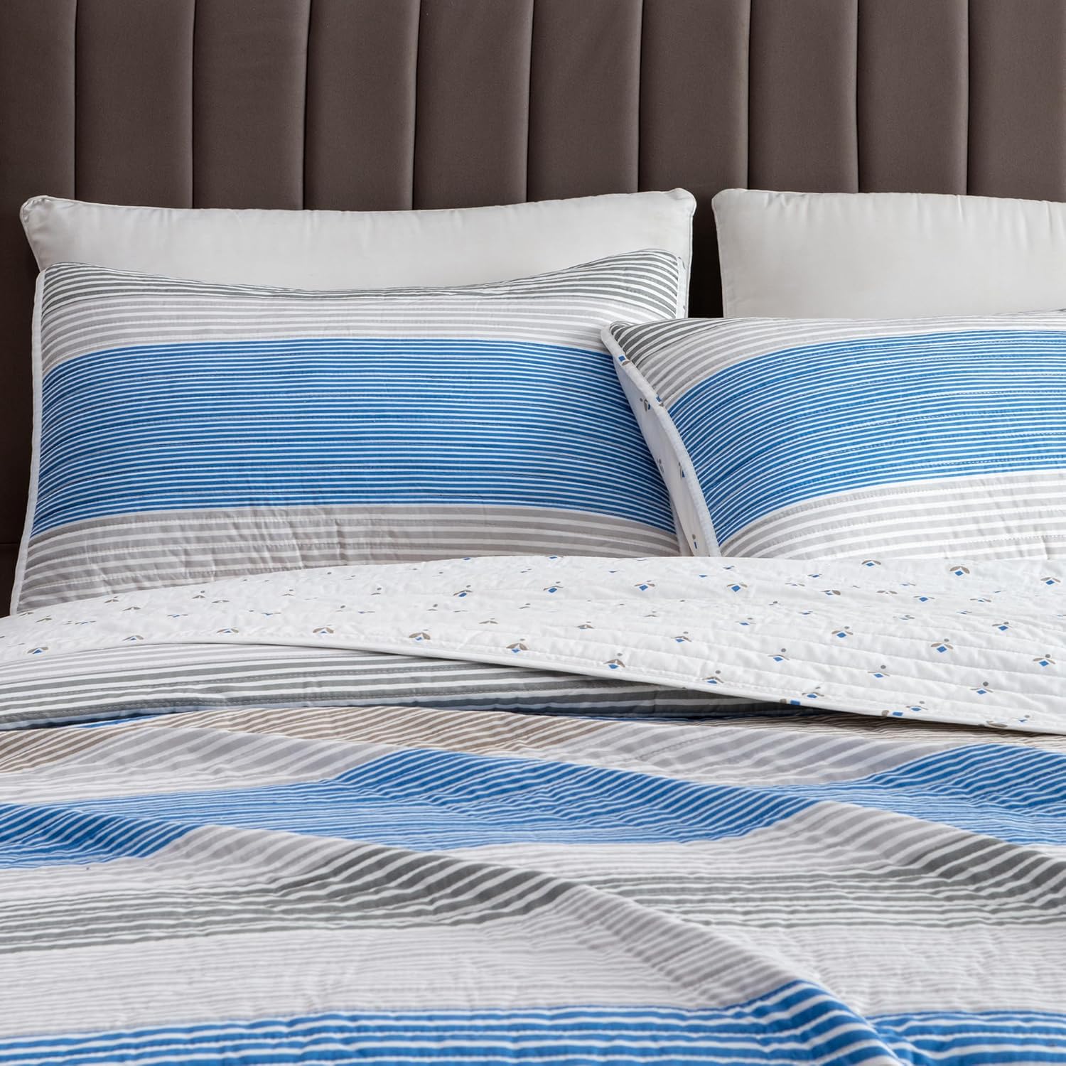 Great Bay Home 2-Piece Twin Reversible Quilt Comforter with 1 Sham