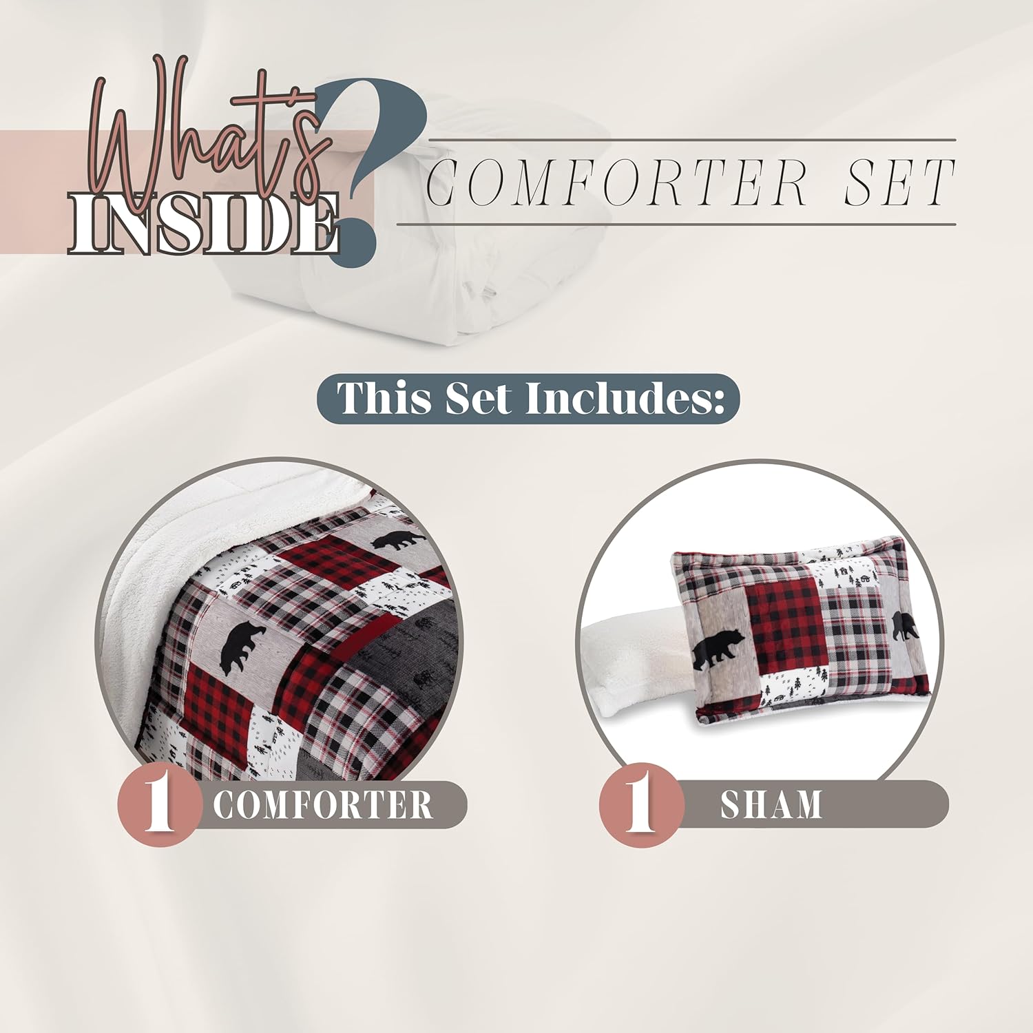 Elegant Comfort 2-Piece Patch Sherpa Comforter Set Twin XL
