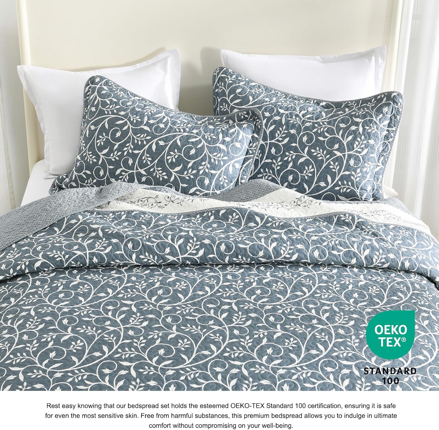 DDUOXIN Oversized King Bedspread 128x120 - 100 Cotton Reversible Set