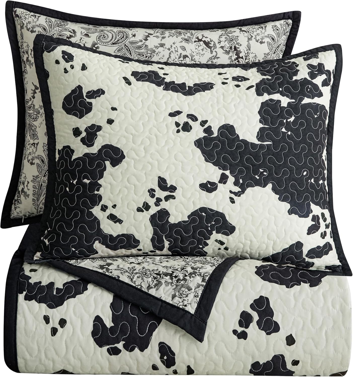 Clara Cow Print Quilt Set 3 Piece King Size