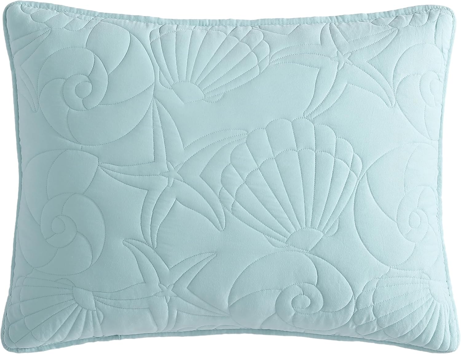 CARIBBEAN JOE Twin Outlined Shell Quilt Set in Aqua