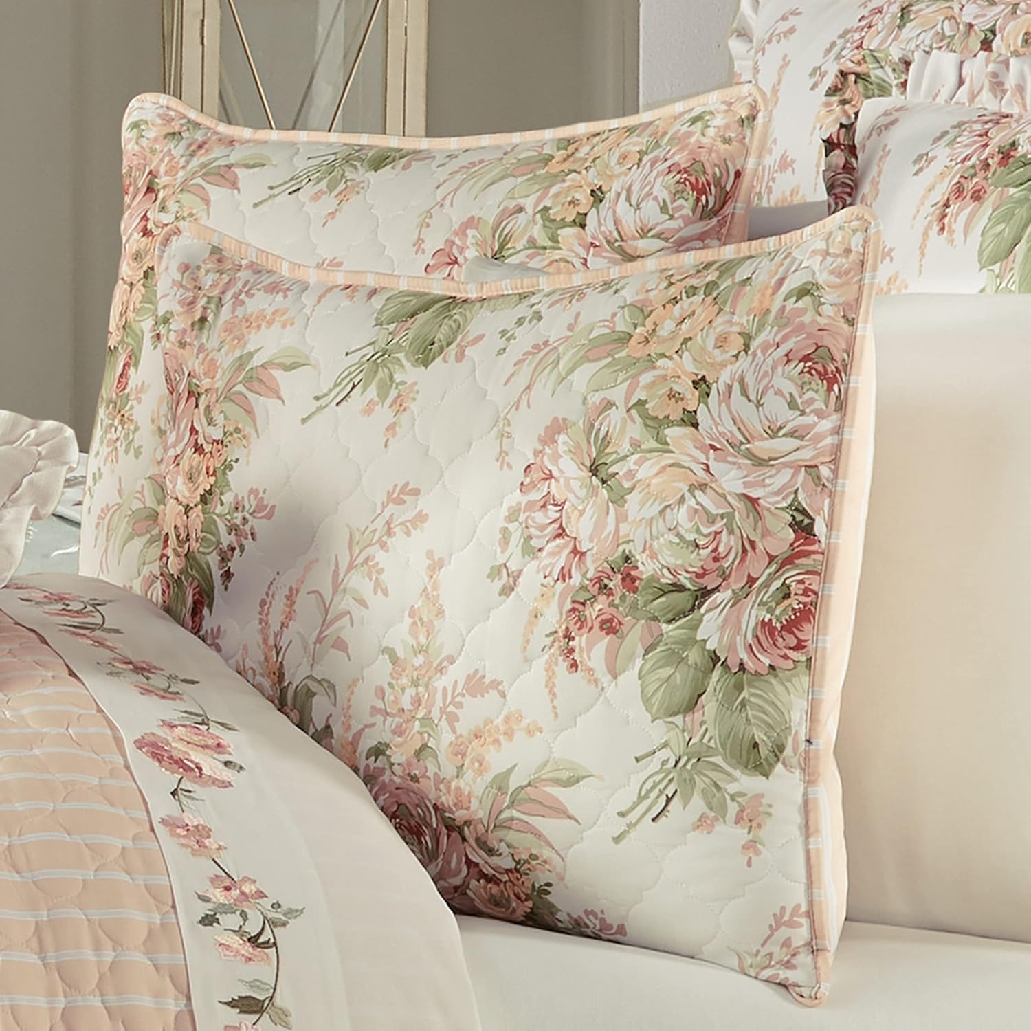Overstock Royal Court Estelle Quilt Set 2Pc Coral 68X86