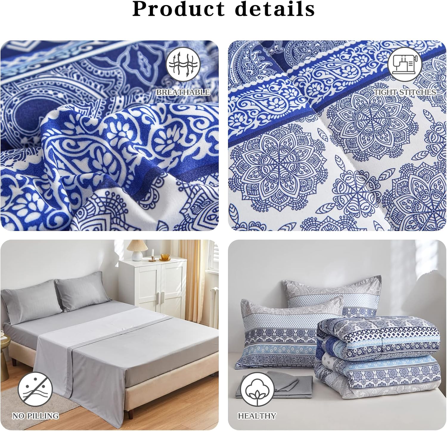 Flysheep Bohemian Striped Bed in a Bag 7 Piece King Size