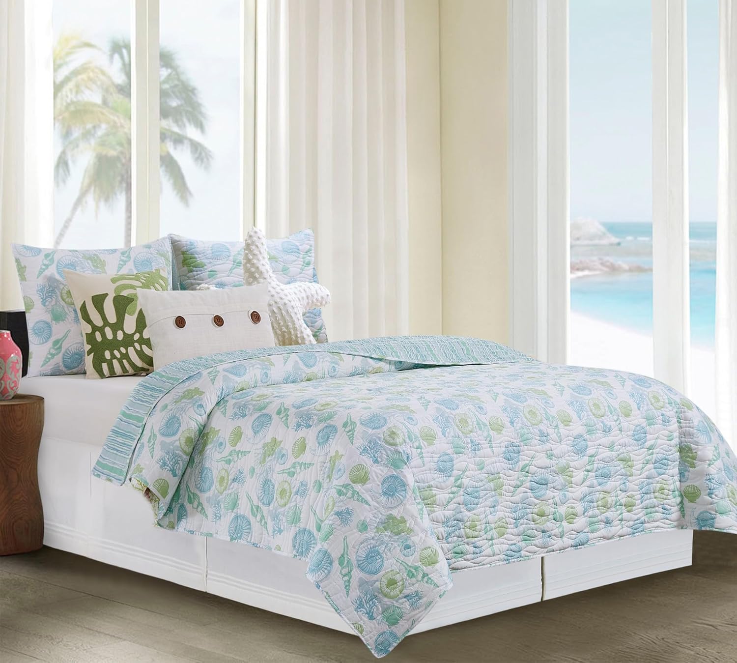CF Home Delray Beach Ocean Theme Quilt Set Twin 2 Piece