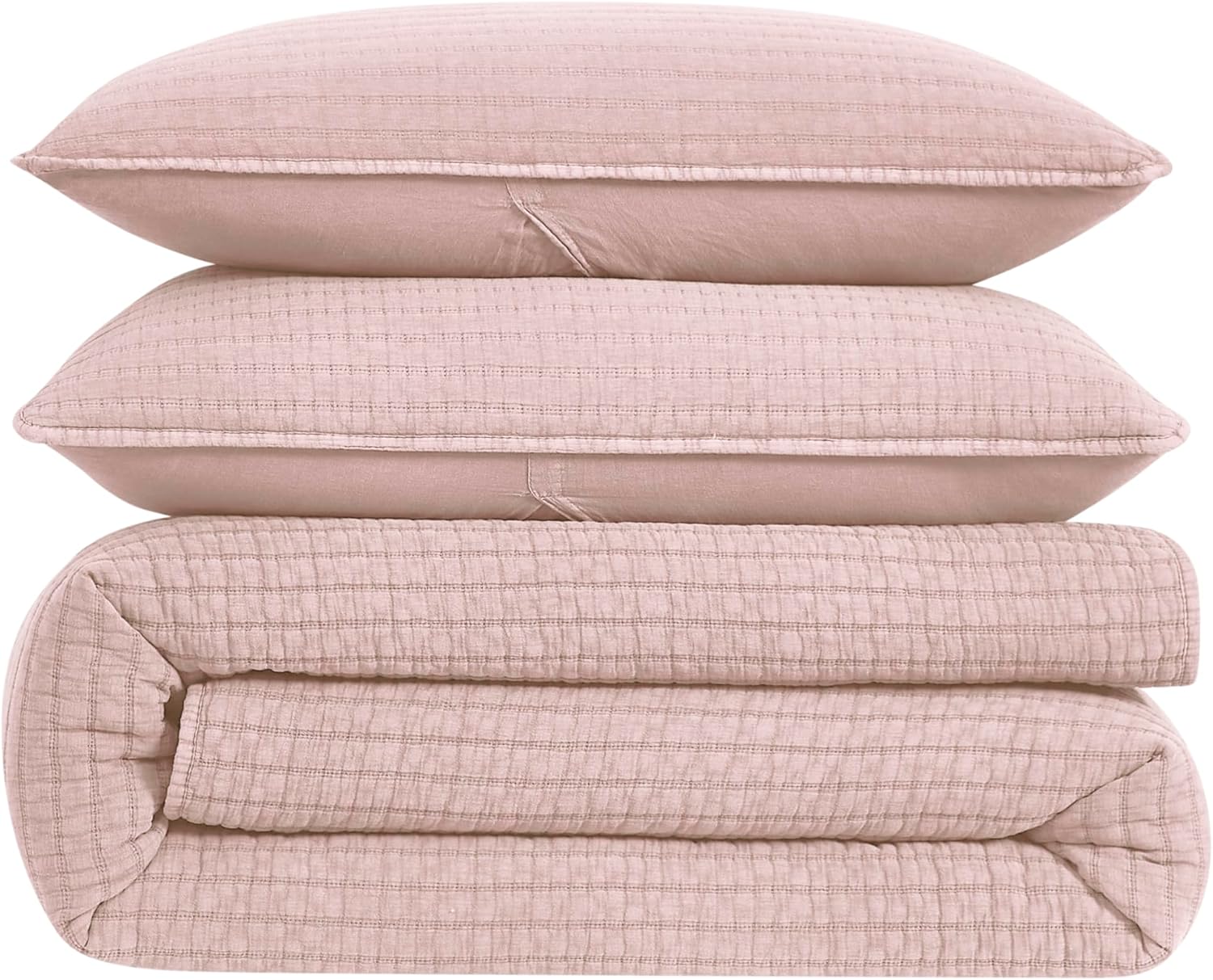 WDCOZY Pink Twin Quilt Set with 1 Sham