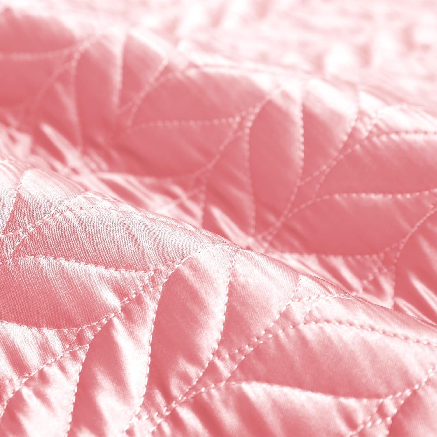 Whale Flotilla Silky Soft Satin Quilt Set Queen Size Pink