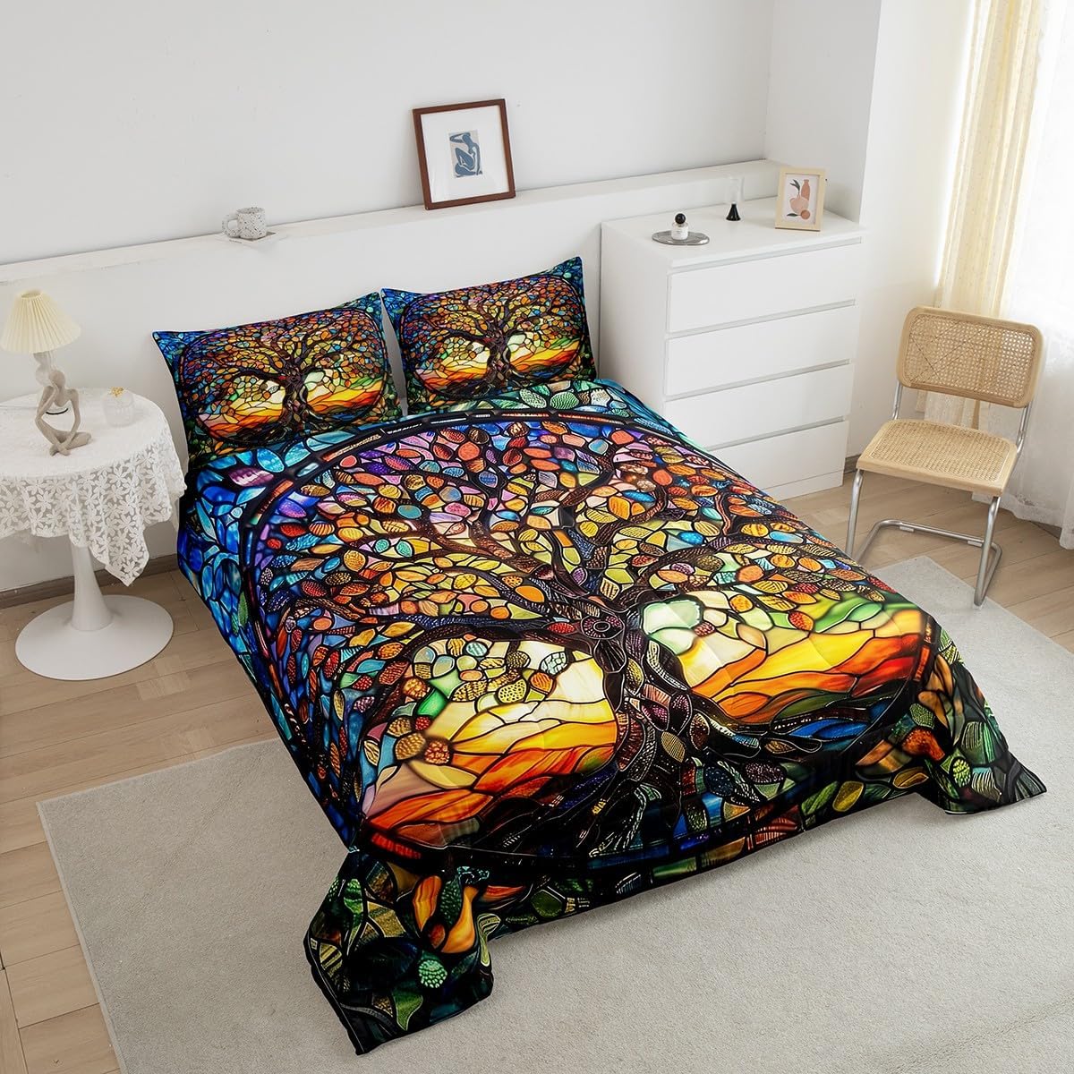 Castle Fairy Modern Geometry Comforter Set Queen Size