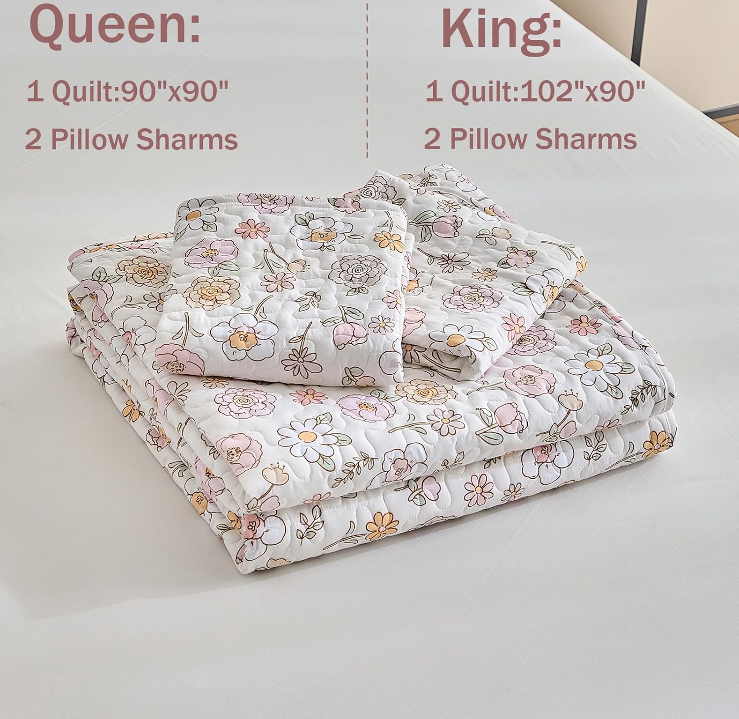 DuShow Queen Quilt Bedding Set Lightweight 3-Piece Quilt Set