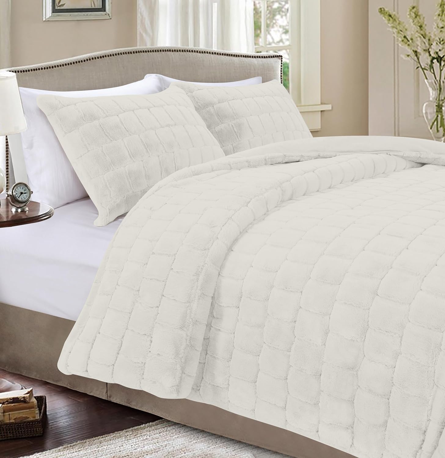 Elegant Comfort Faux Fur 3-Piece Comforter Set