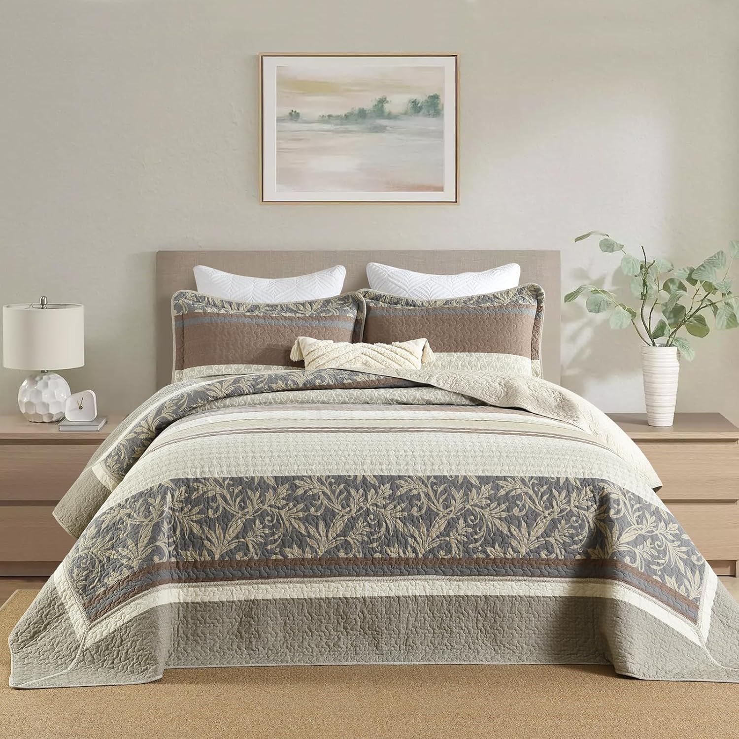 DDUOXIN Oversized King Bedspread Set 3 Piece 1