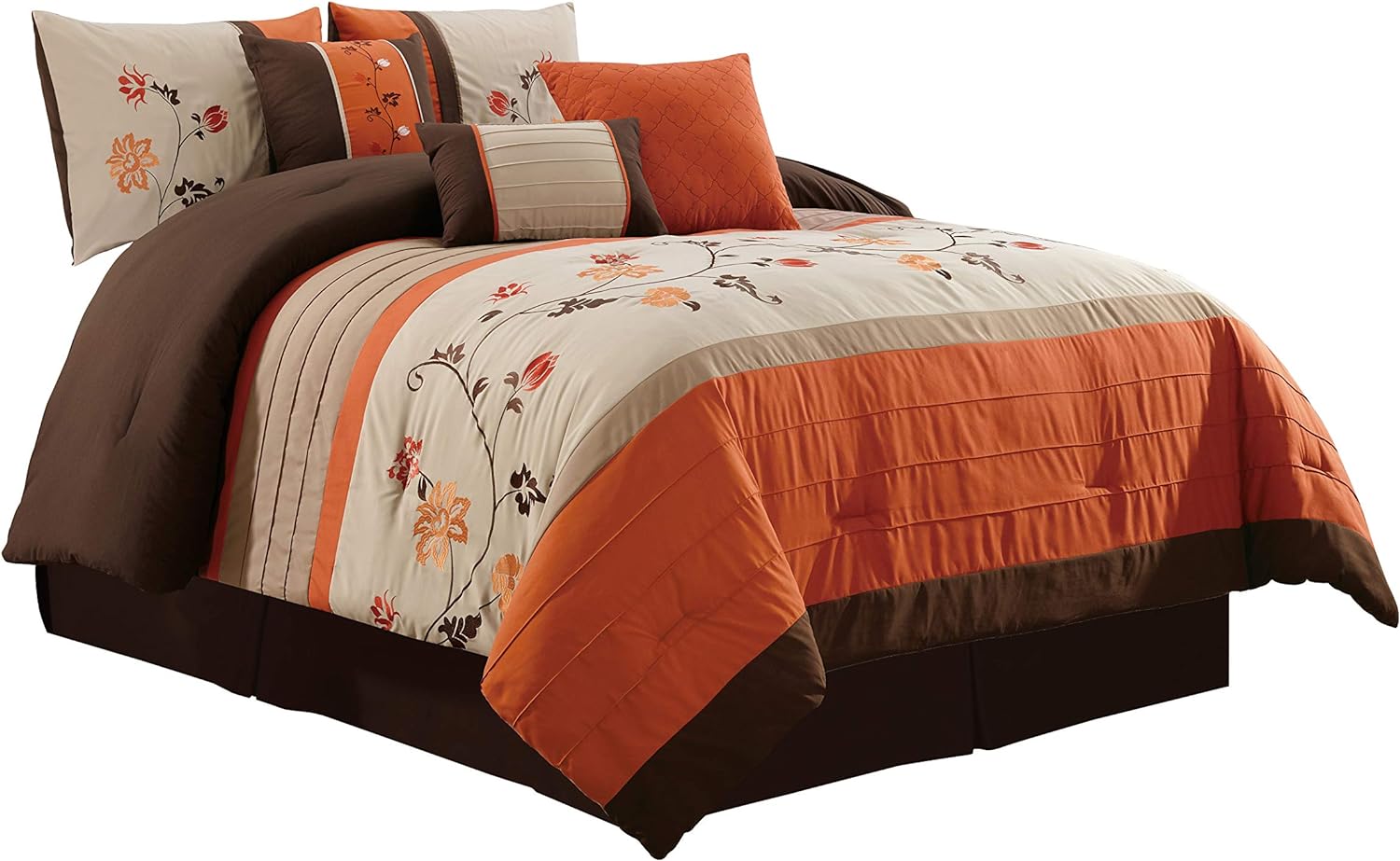Chezmoi Collection Serene 7-Piece Comforter Set Queen
