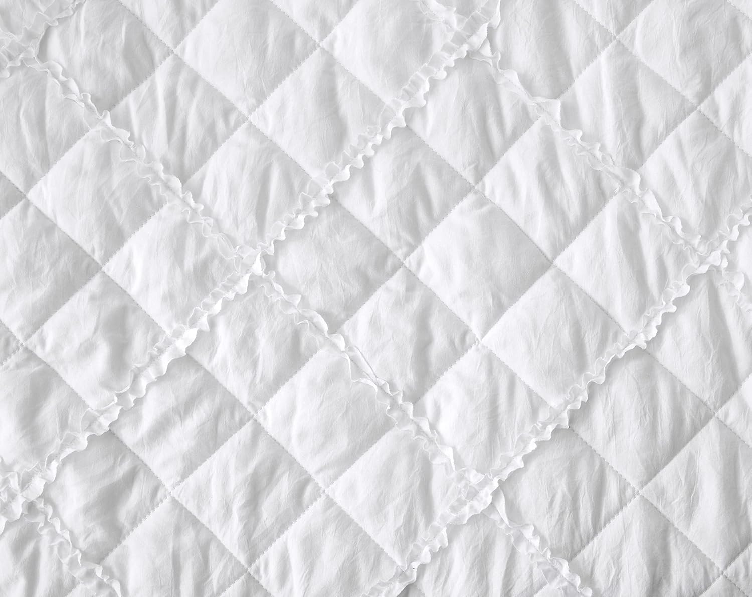 Chezmoi Annabelle 2-Piece White Quilt Set - Twin Size
