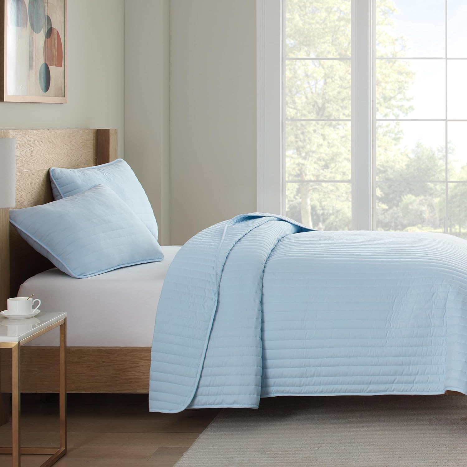 Arkwright Full Queen Quilt Set - Light Blue