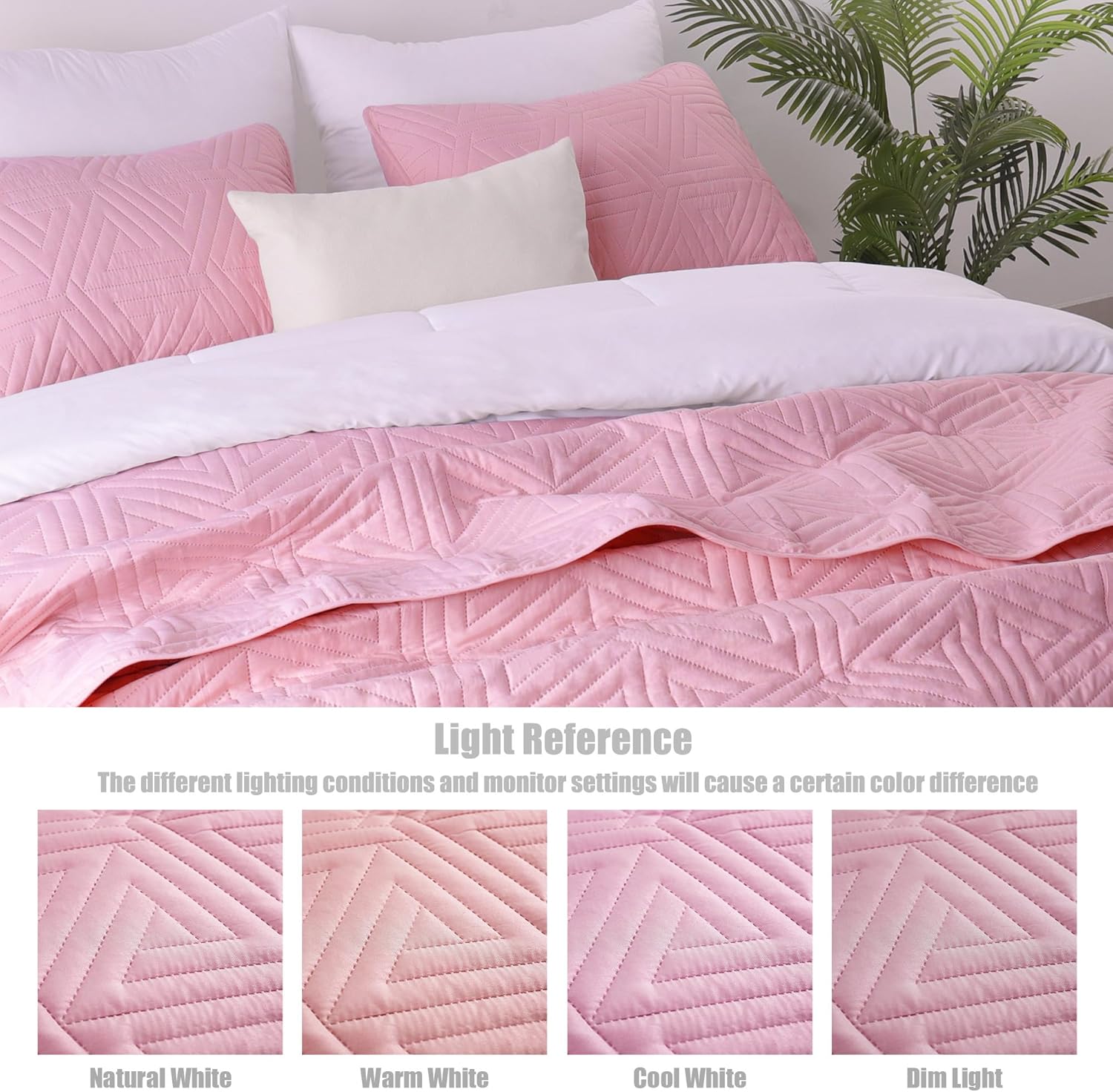 Whale Flotilla Pink Queen Size Quilt Set with 2 Pillow Shams
