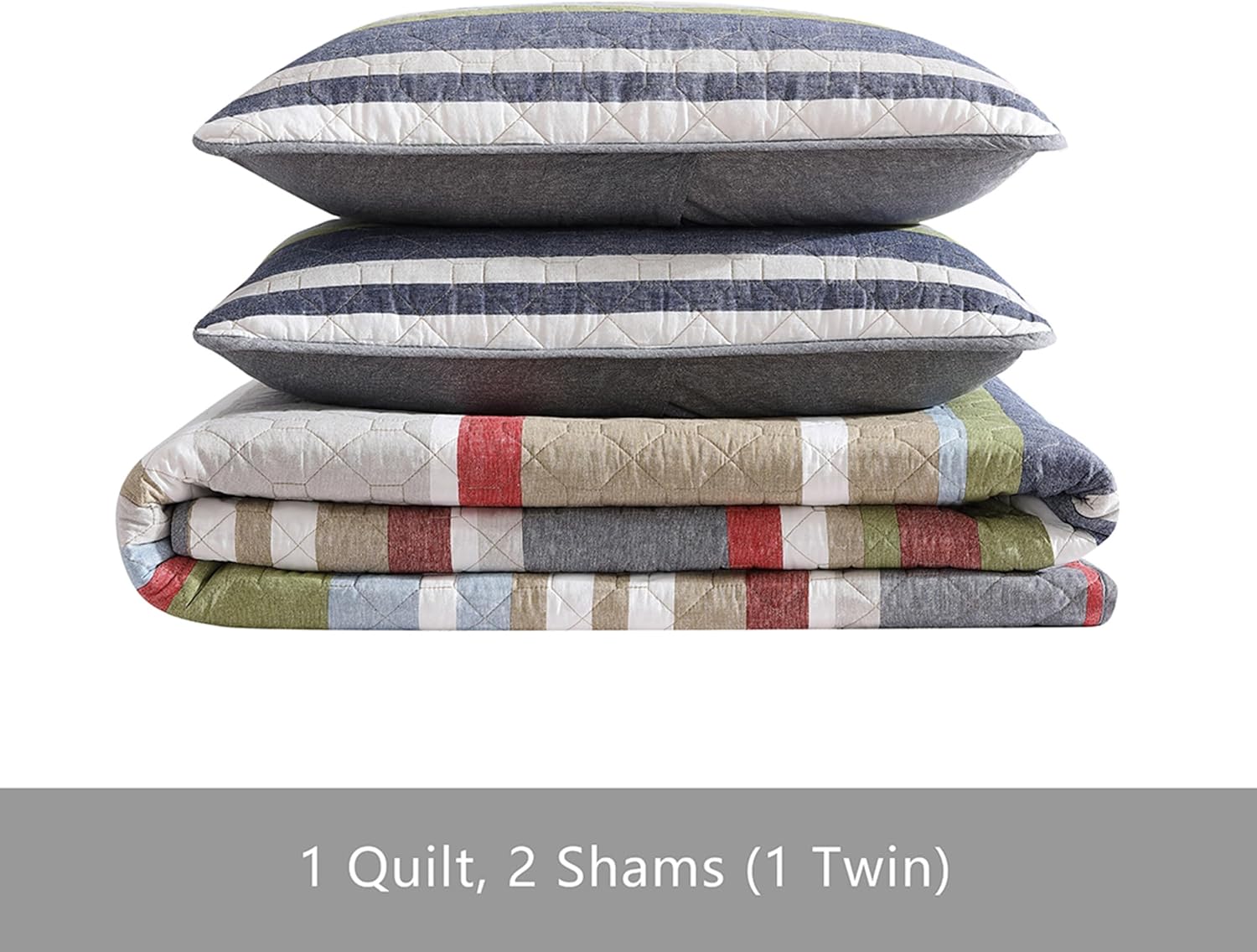 Eddie Bauer Full Queen Quilt Set Salmon Ladder Multi