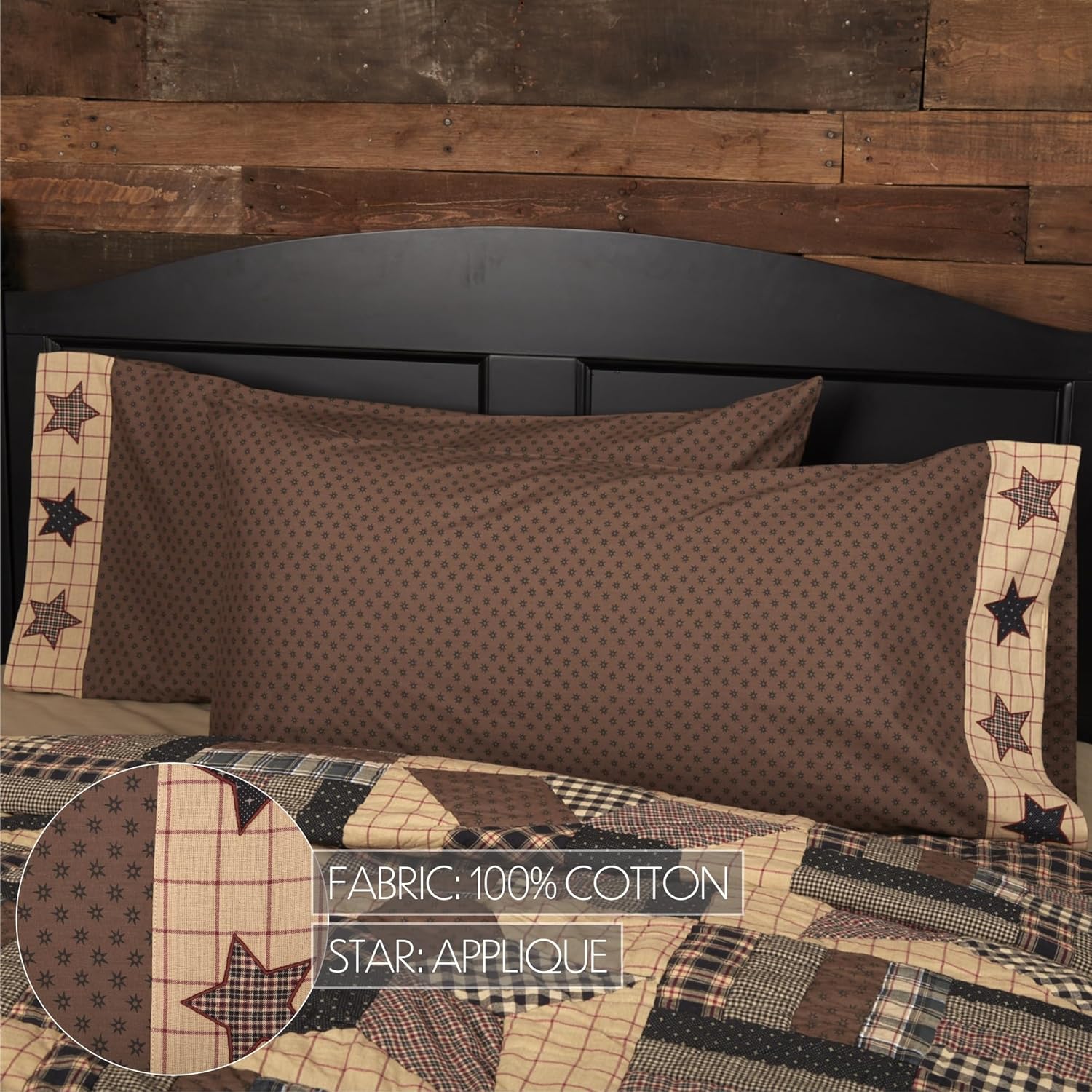 VHC Brands Bingham Star King Quilt Set 6 Pieces