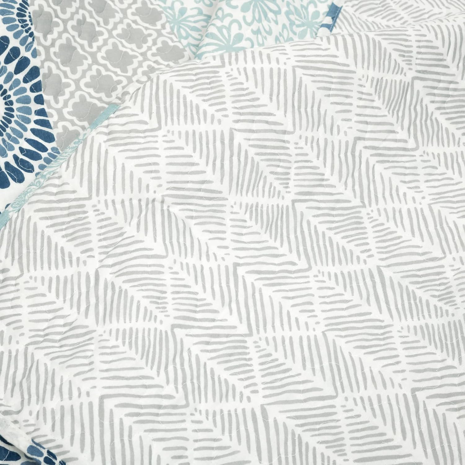 Lush Decor Bohemian Stripe Reversible Quilt Set 3 Piece Queen