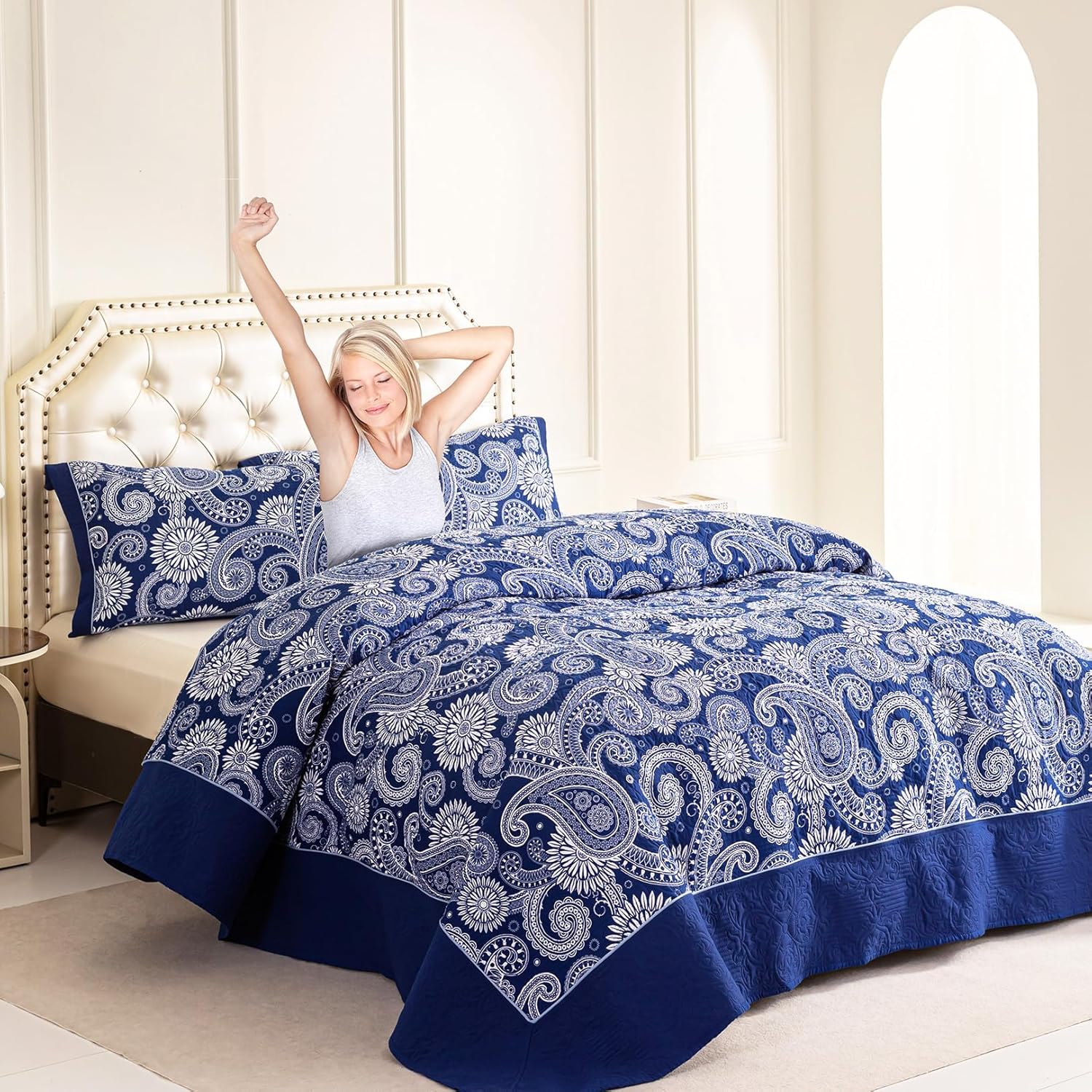 Sophia William King Size Quilt Set with 3 Pieces
