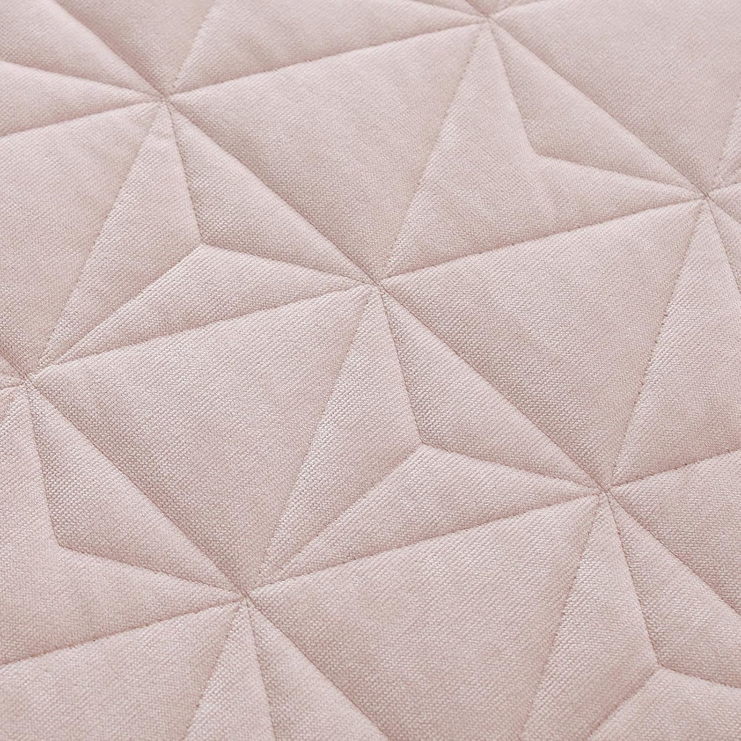 Luxury Velvet Oversized California King Quilt Set Rose Pink