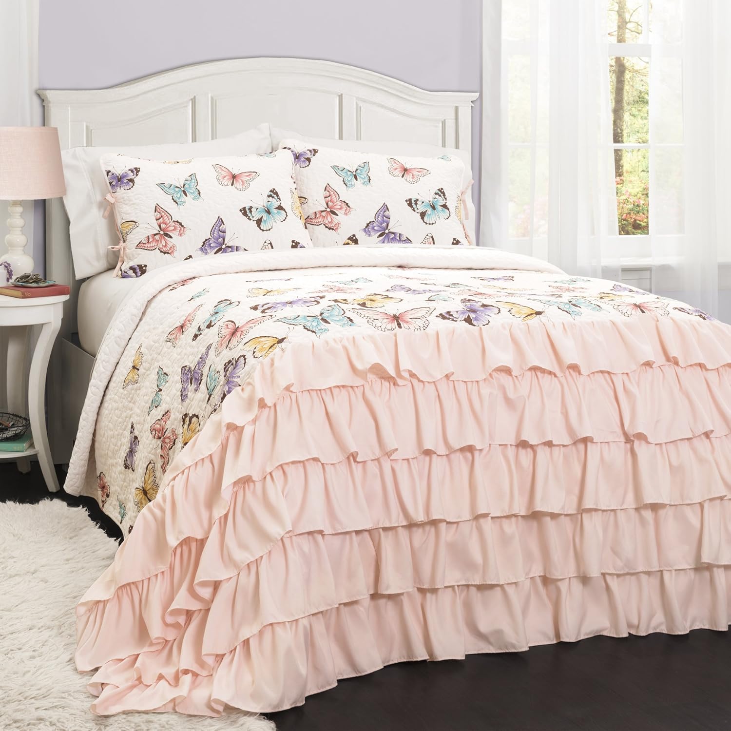 Lush Decor Flutter Butterfly 2-Piece Quilt Set Twin