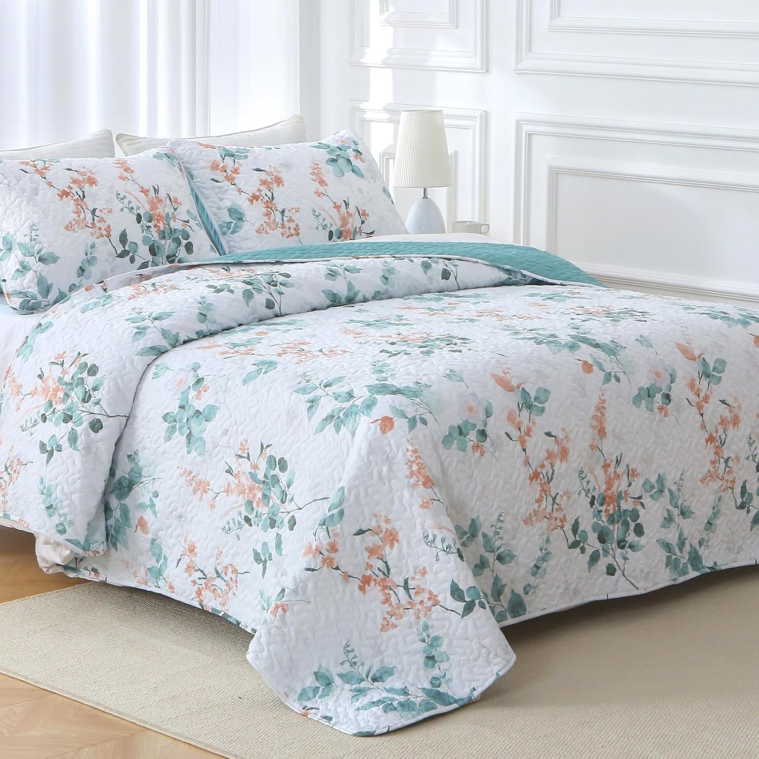 Heymybed Botanical Queen Quilt Set with 3 Pieces 1
