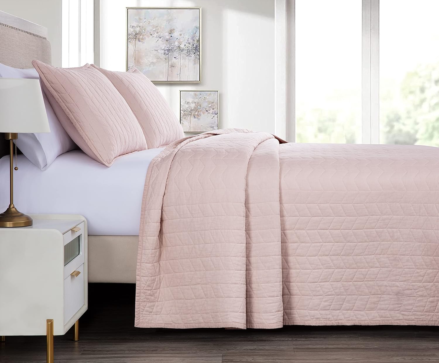 Chezmoi Madrid 3-Piece Cotton Quilt Set King Size