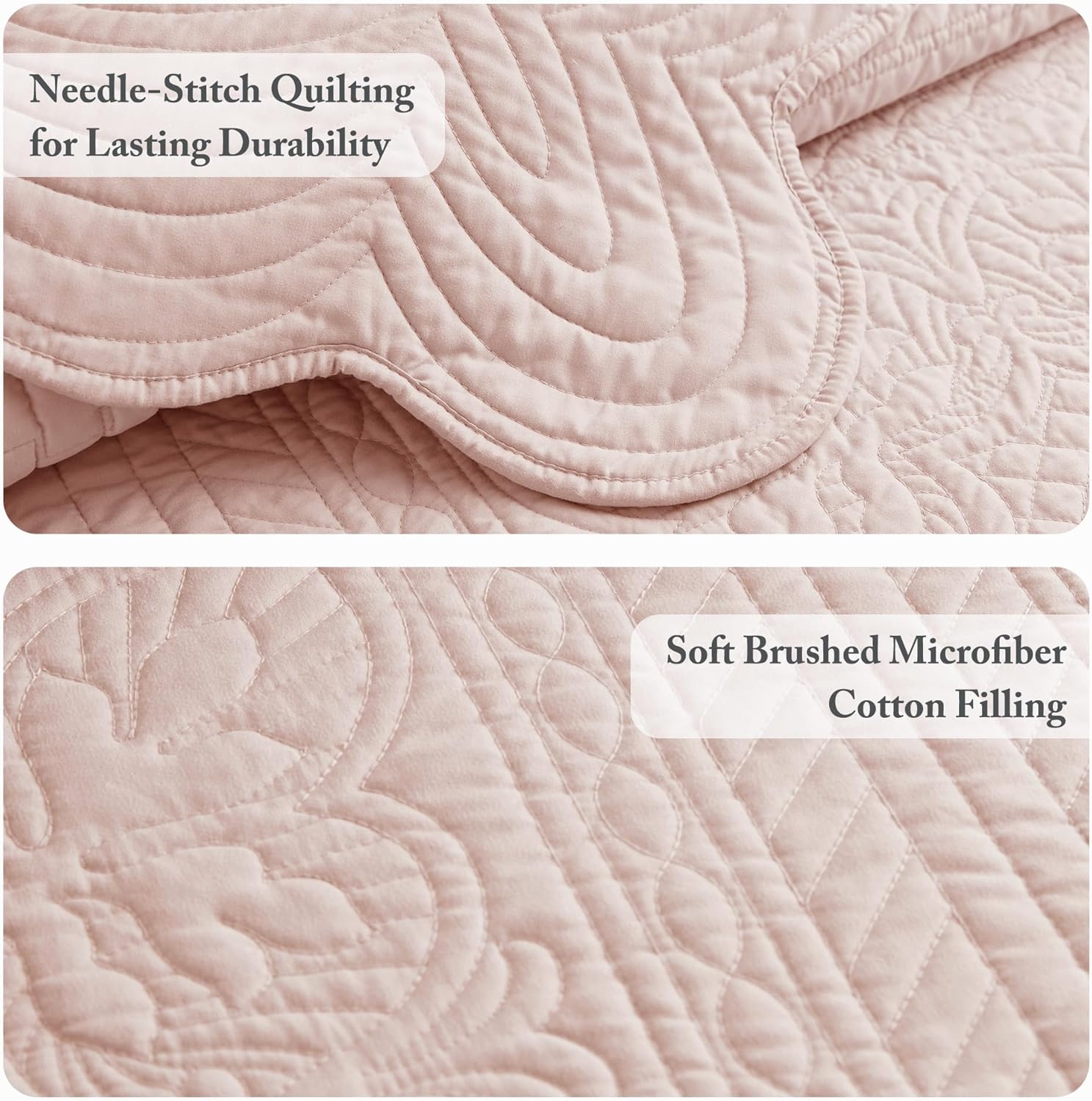 Madison Park Tuscany Quilt Set Damask Design Coverlet Bedspread 3 Piece