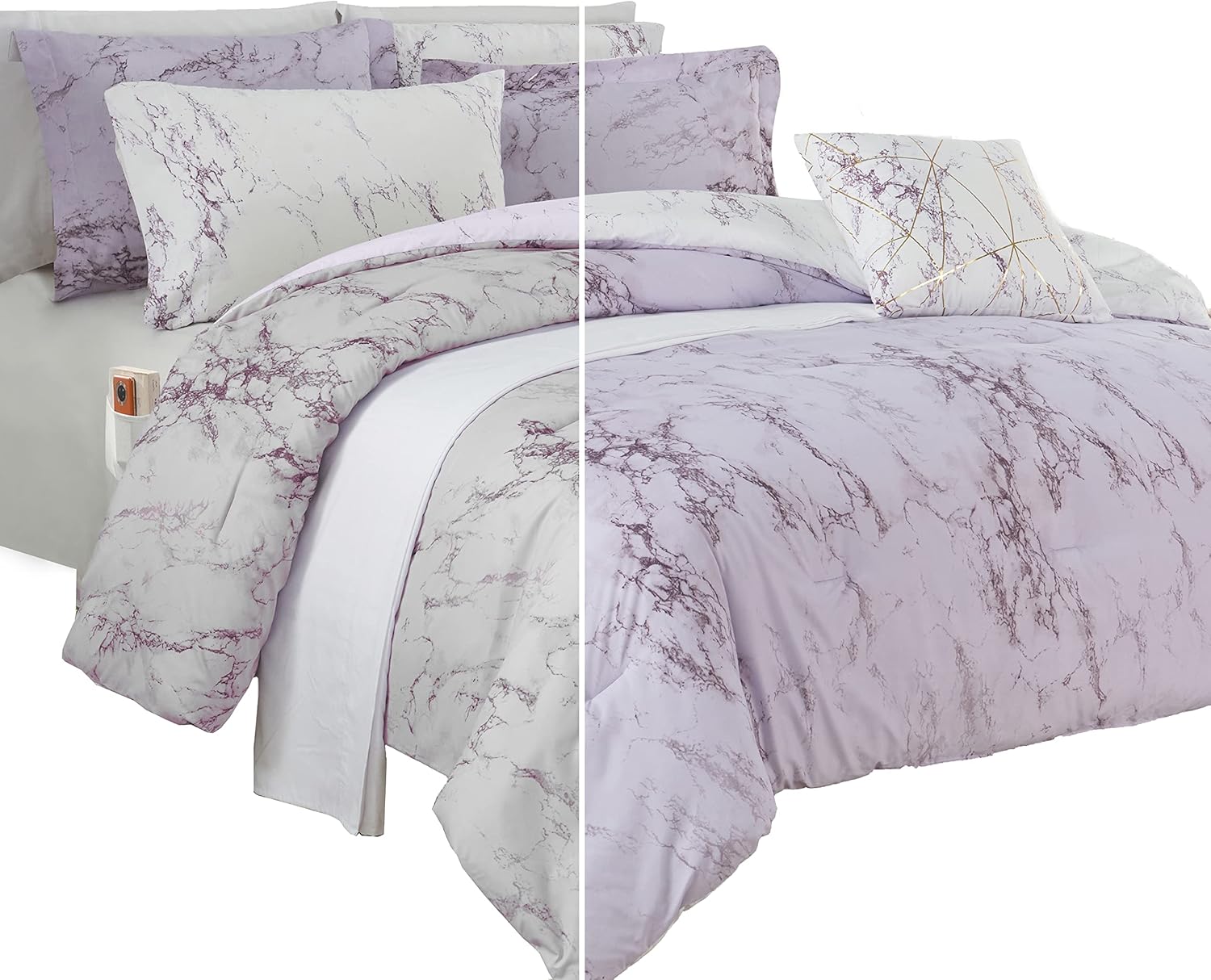 Elegant Comfort 10-Piece Marble Print Comforter Set
