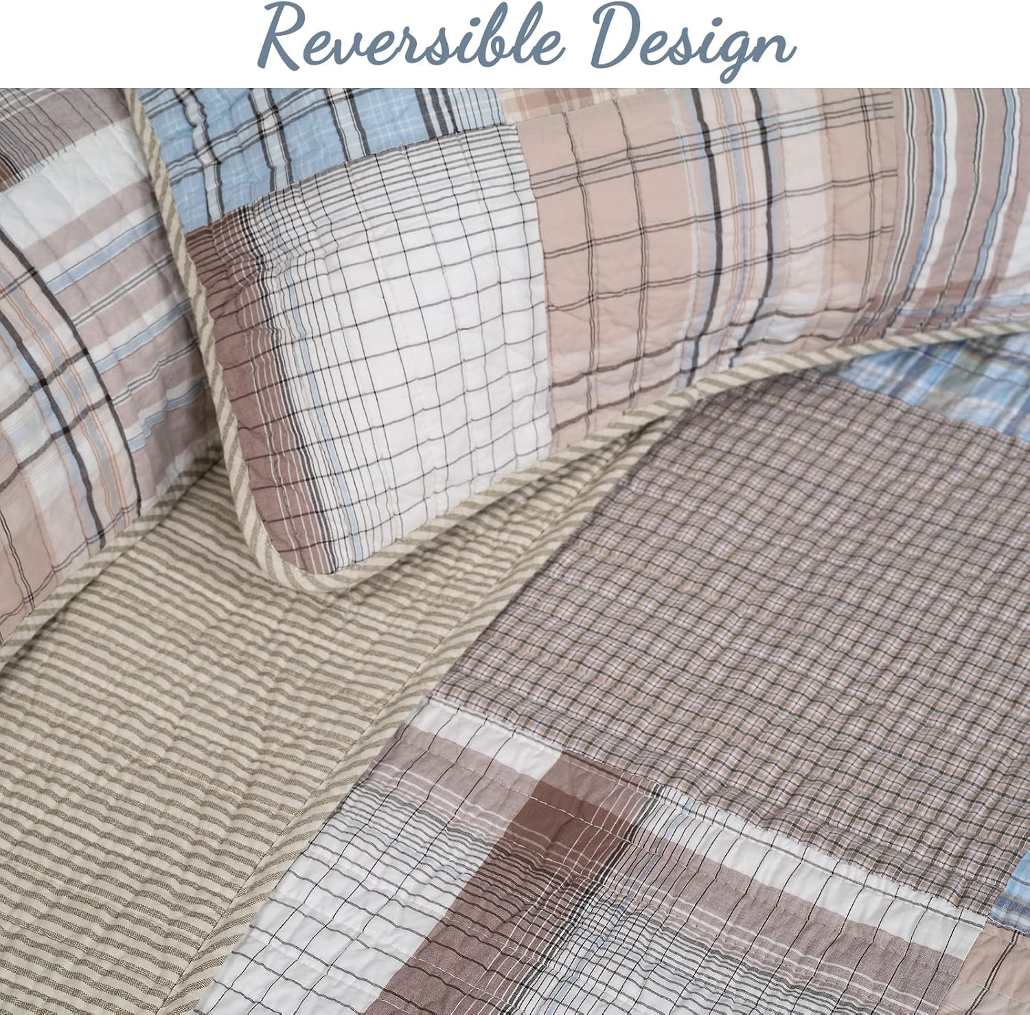 Cozy Line Home Fashions Reversible Quilt Bedding Set
