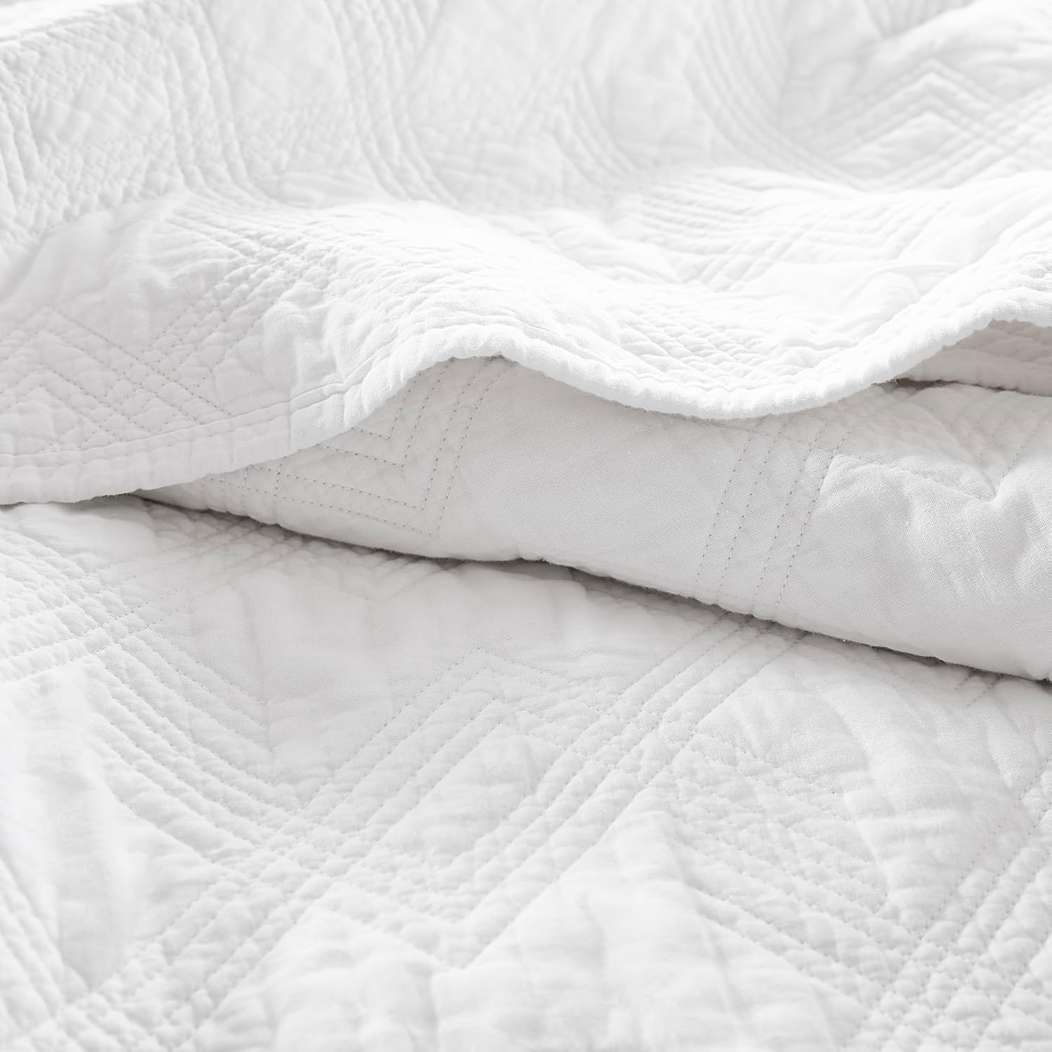 WDCOZY Cotton Quilt Set Twin Size with 1 Pillow Sham