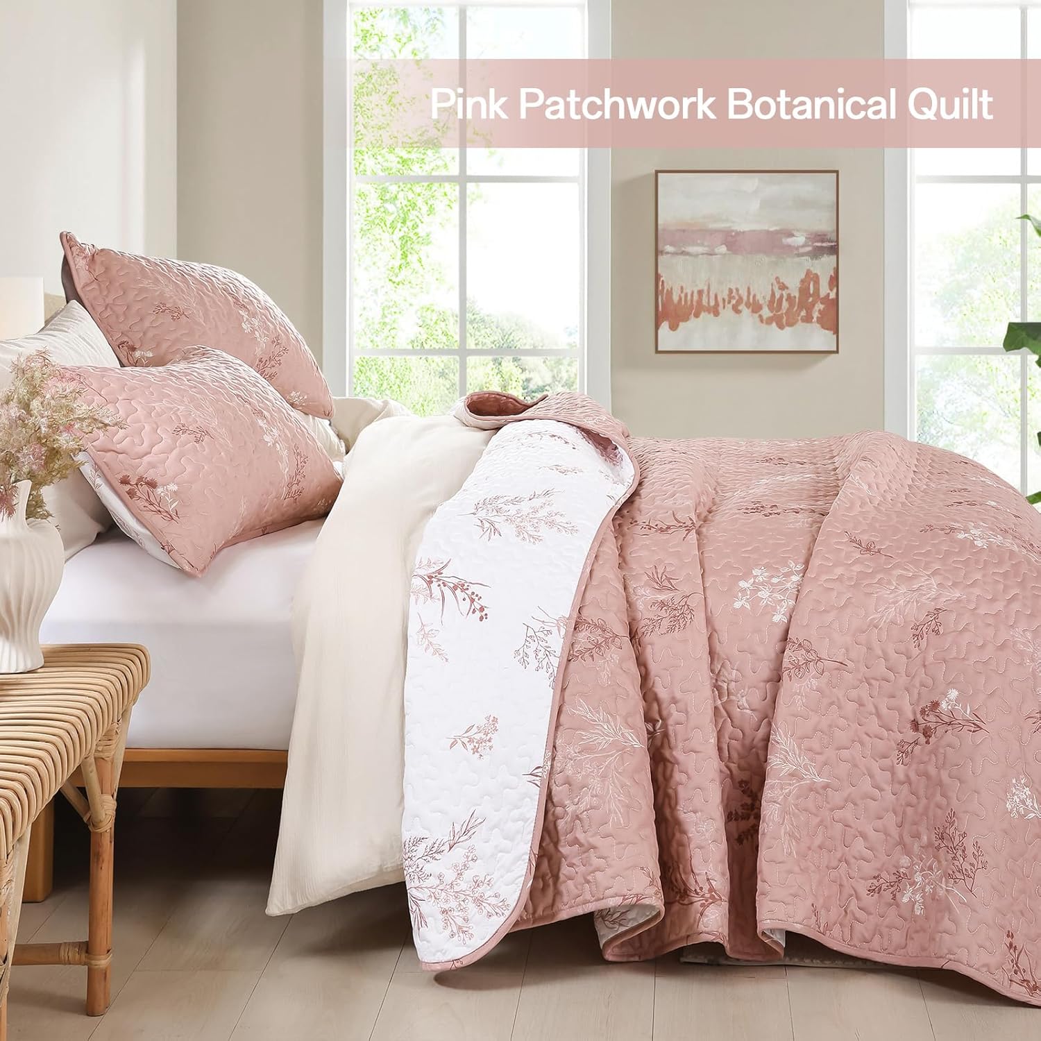 Drucon Reversible Microfiber King Quilt Set