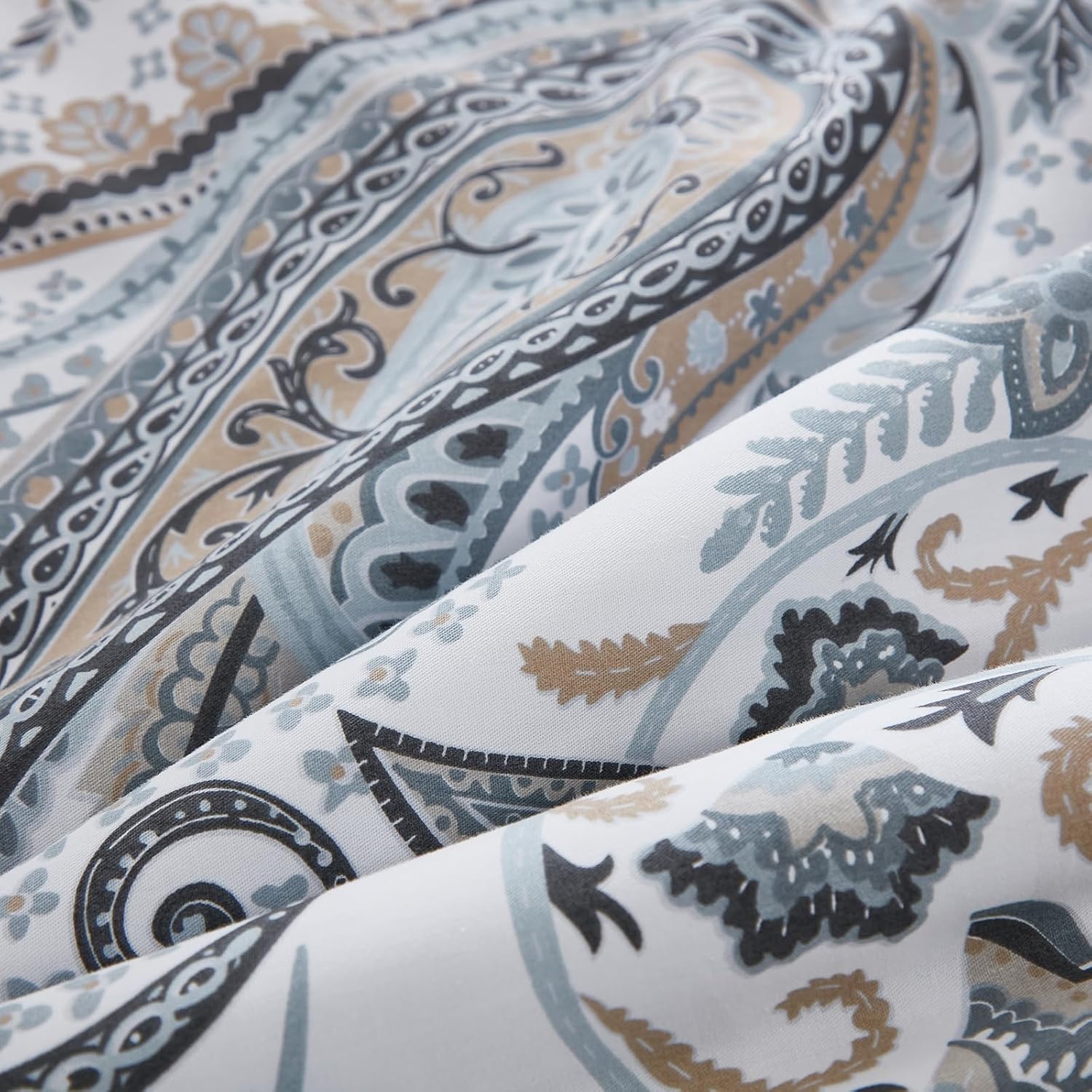 Cozaline Blue Paisley Queen Duvet Cover Set 3 Pcs