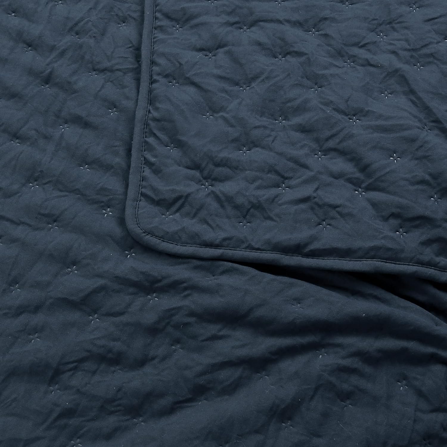 ROARINGWILD Navy Blue Queen Quilt Set with Pillow Shams - 3 Piece 90x90 Inches