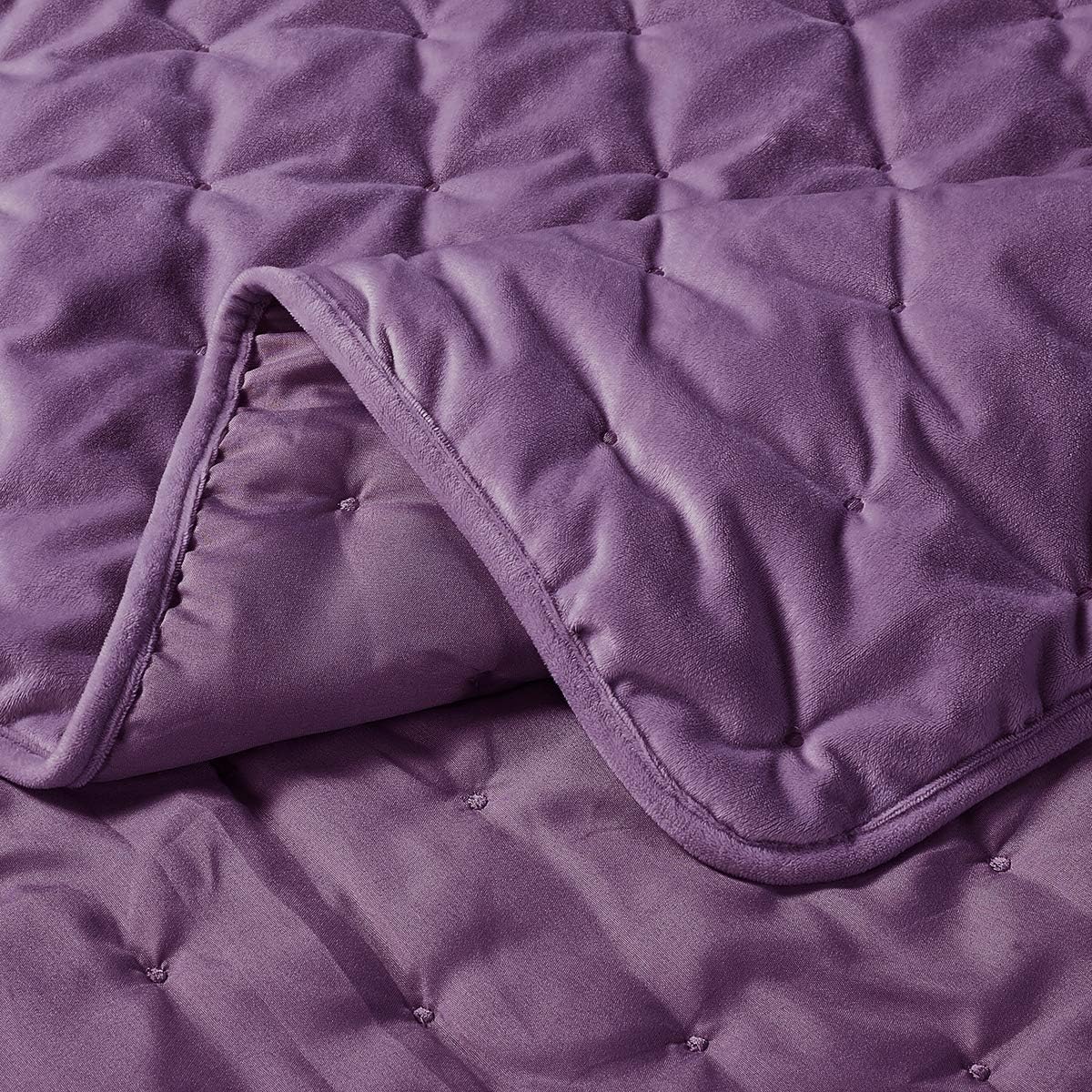 Royal Tradition Velvet Purple Fluffy Quilt Set 2pc Twin XL Oversized