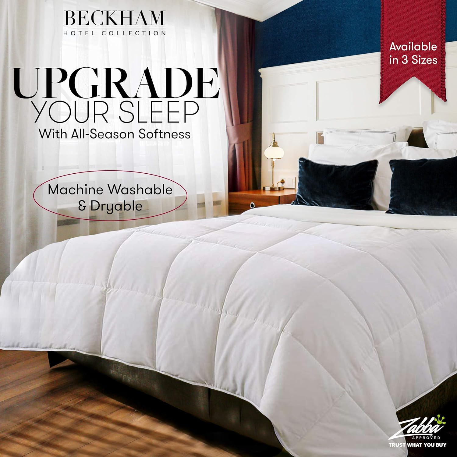 Beckham Luxury Linens Sky Blue Comforter - FullQueen Size Down Alternative
