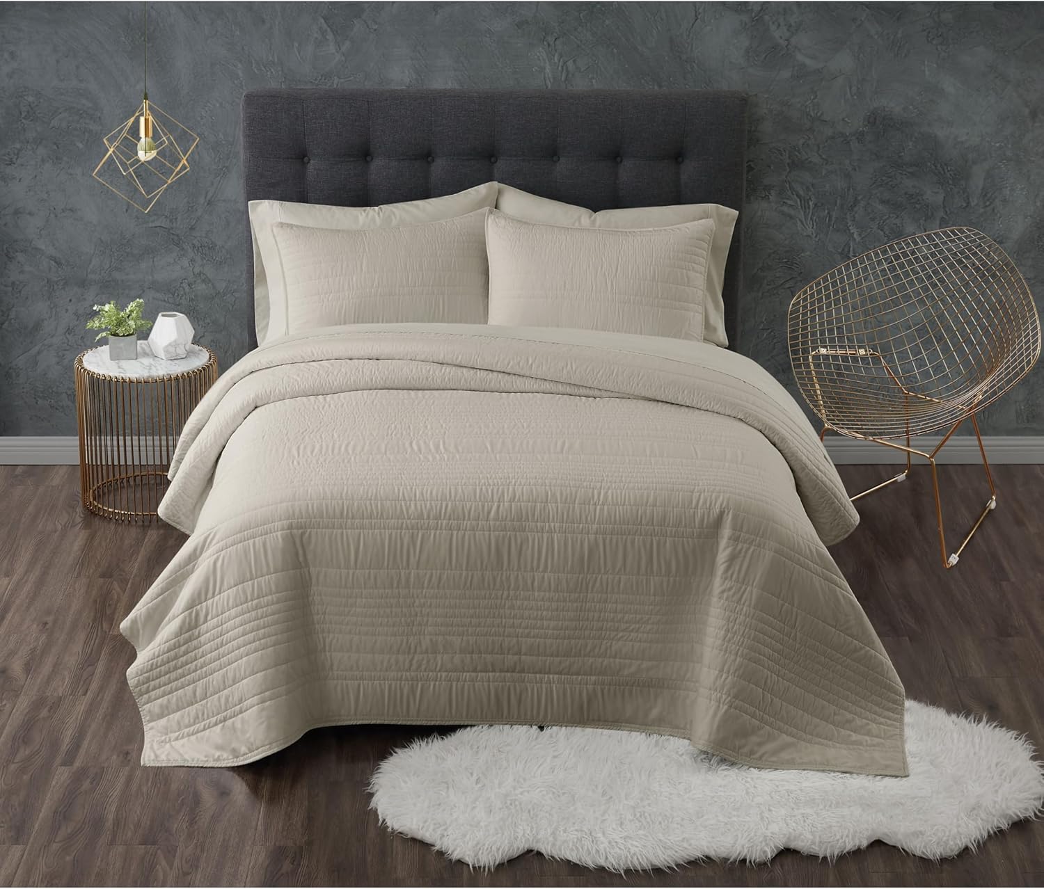 Truly Calm Quilt Set Khaki Twin XL 2-Piece