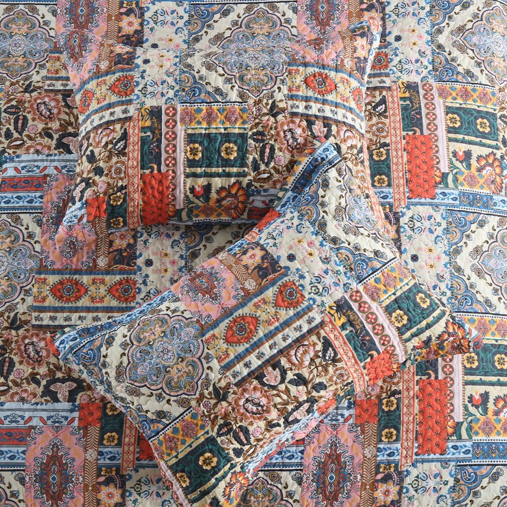 Autumn Dream Cotton Quilt Set 3-Piece Reversible Bedspread