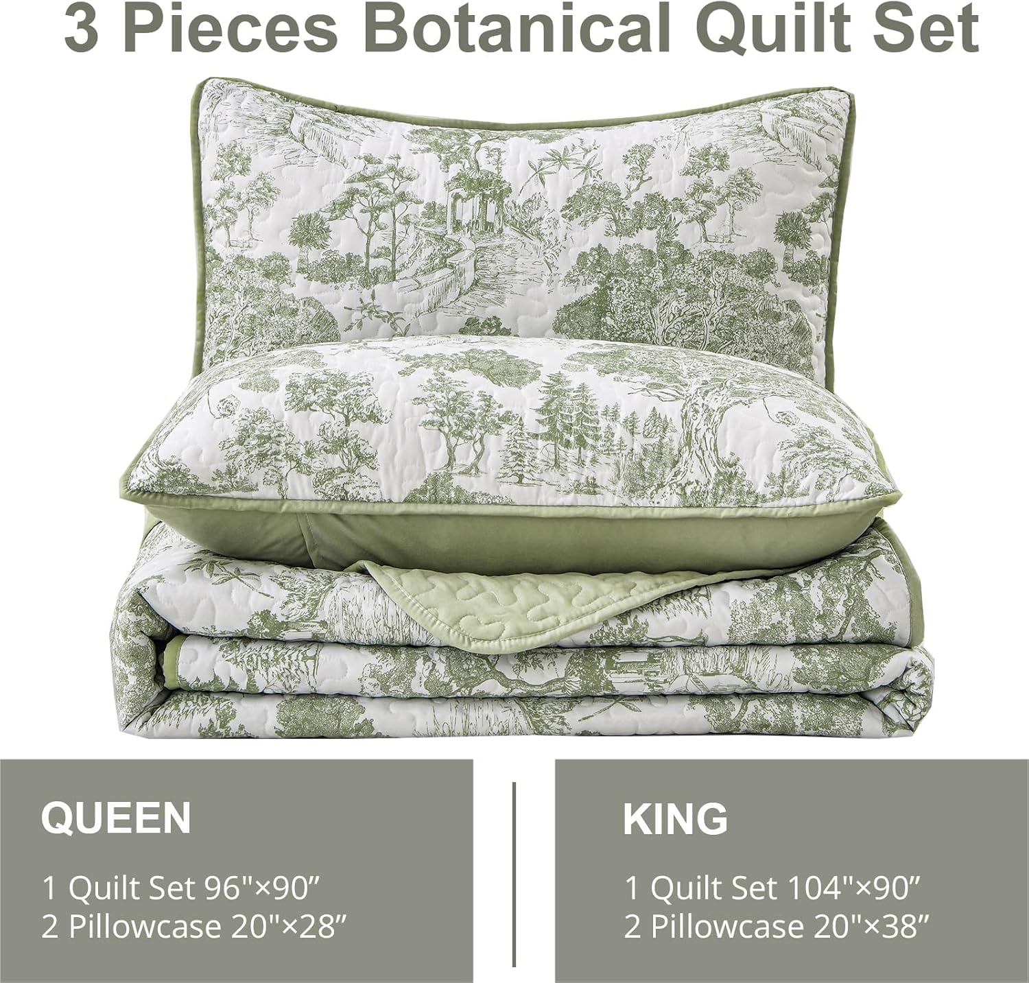 WONGS BEDDING Botanical Quilt Set Twin Size