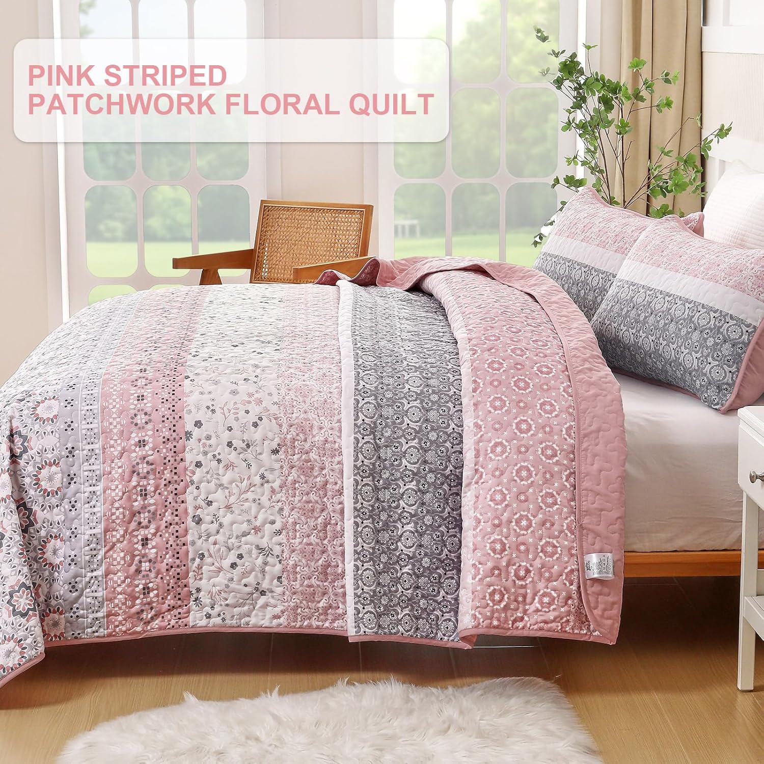 WONGS BEDDING Boho Quilt Set Queen