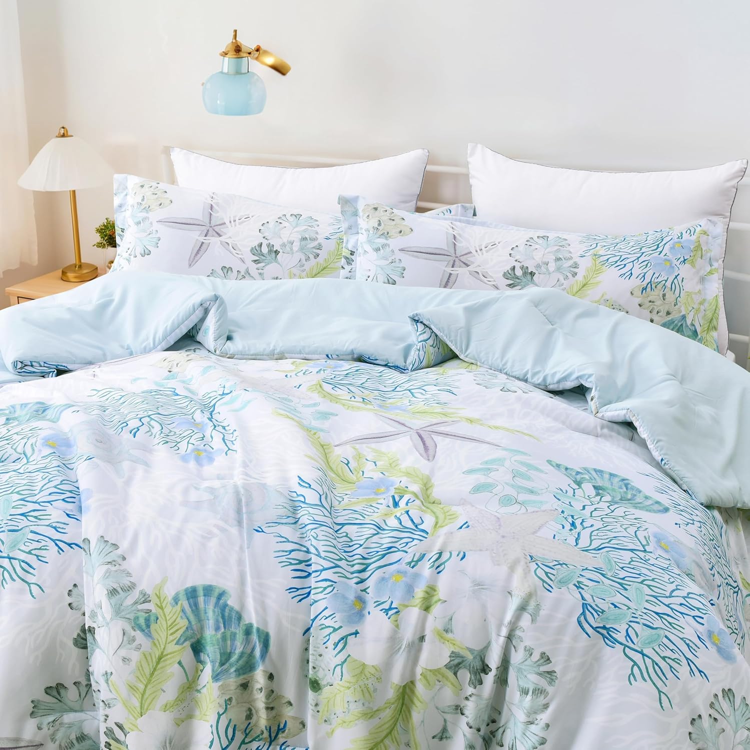 Tritard Coastal Comforter Set King Size 3 Piece