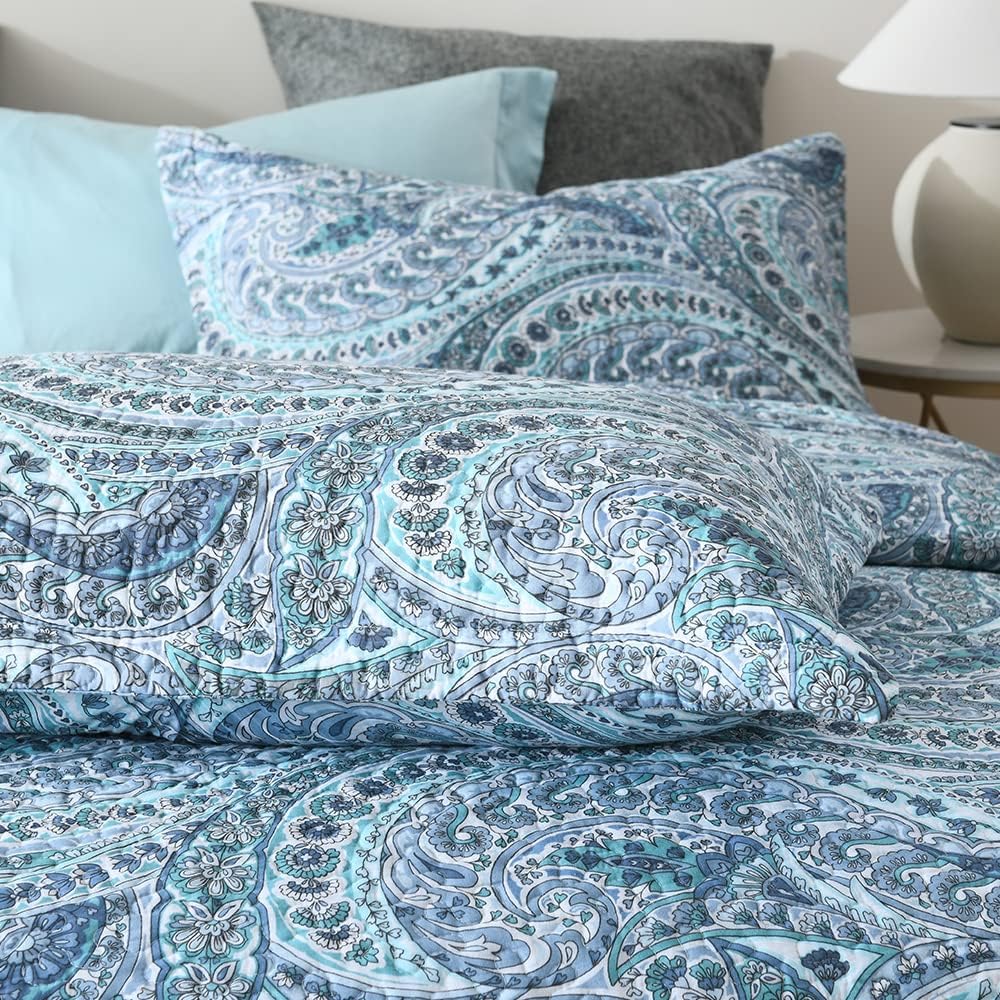 ENASAL Reversible Paisley Cotton Quilt Set King Size