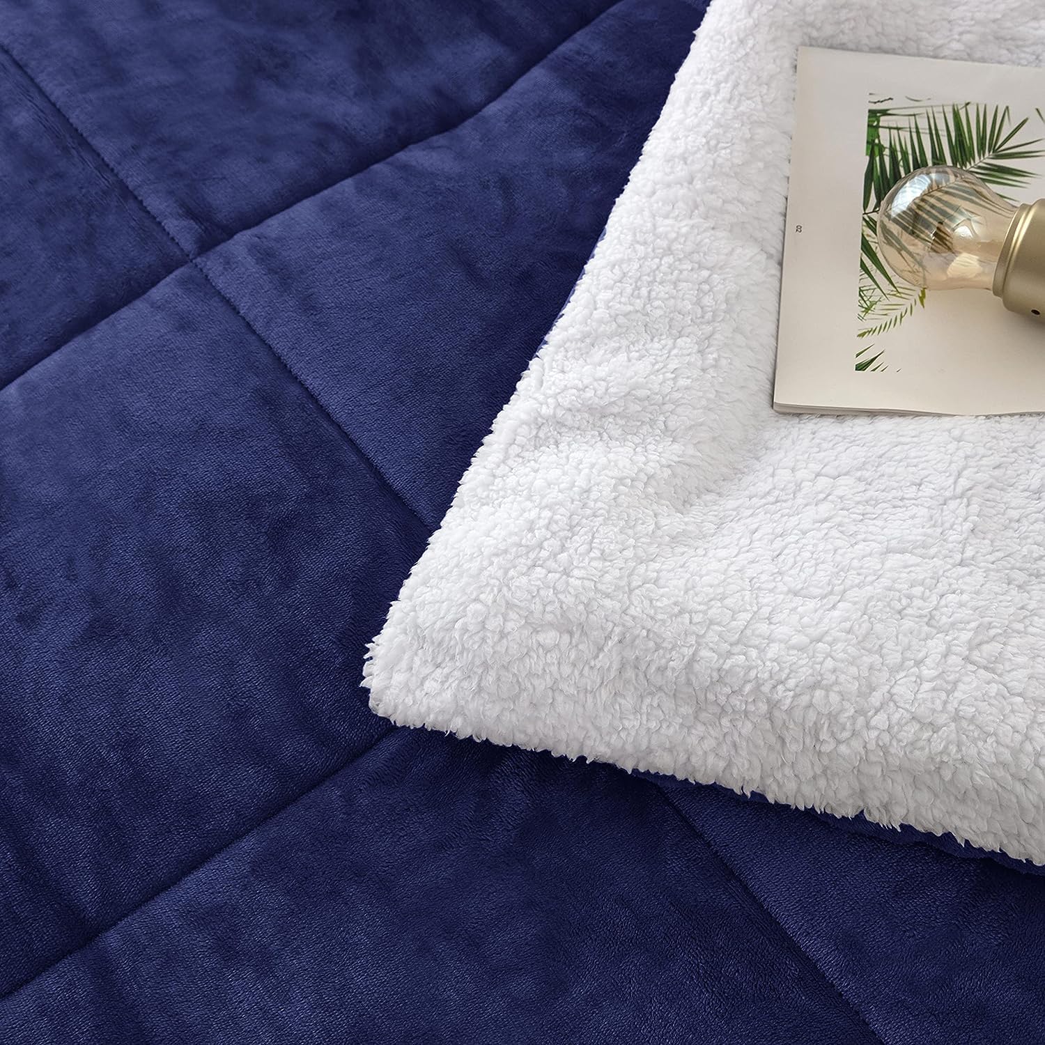 Seward Park Navy Blue Sherpa Comforter Set Twin XL
