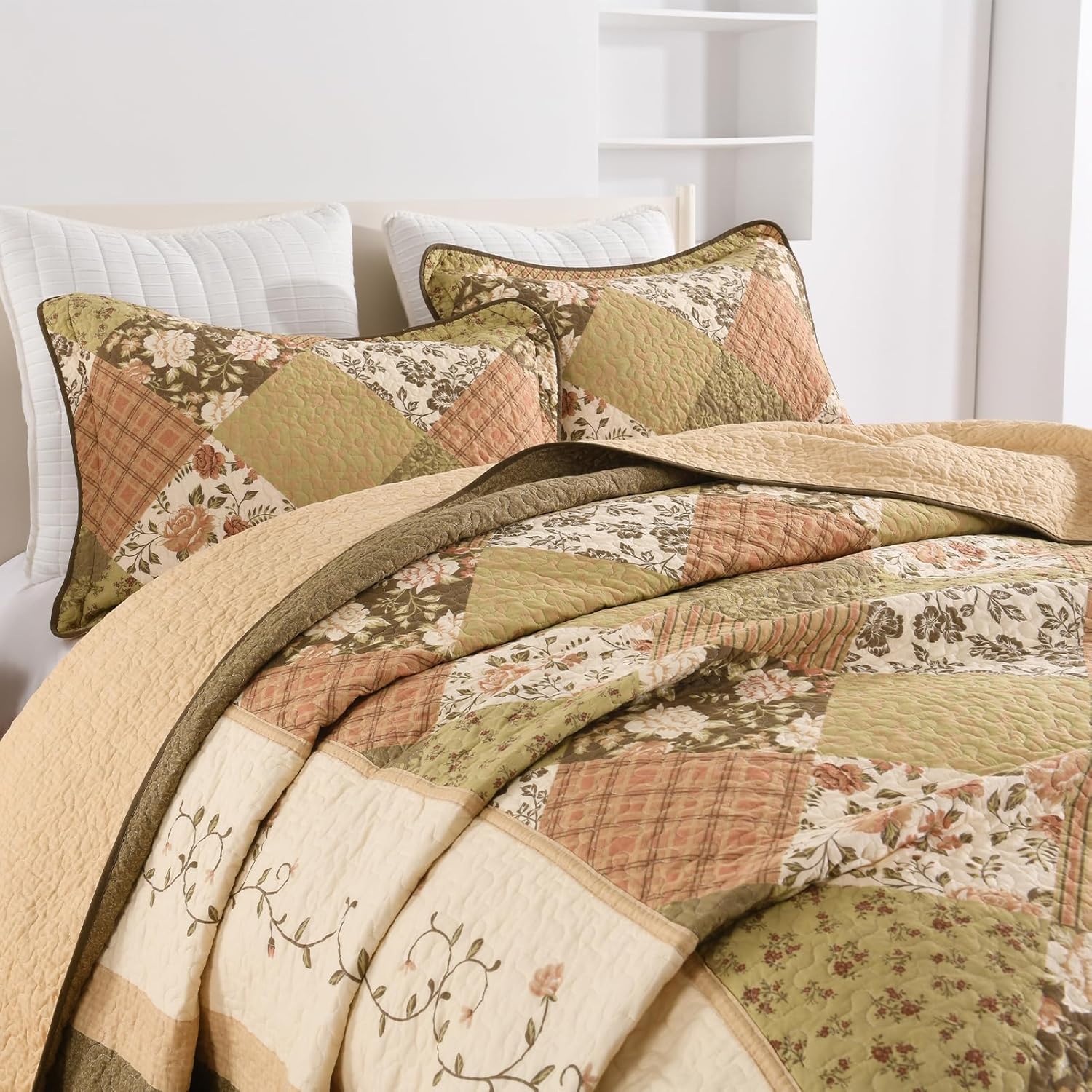 SahSahCasa 100 Cotton Oversized California King Bedspread Set