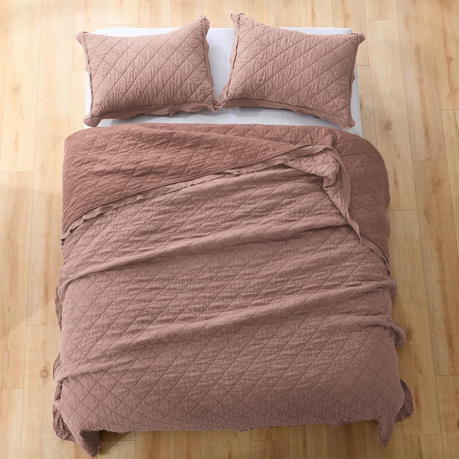 HORIMOTE HOME Linen-Cotton Queen Quilt Set with Pillow Shams