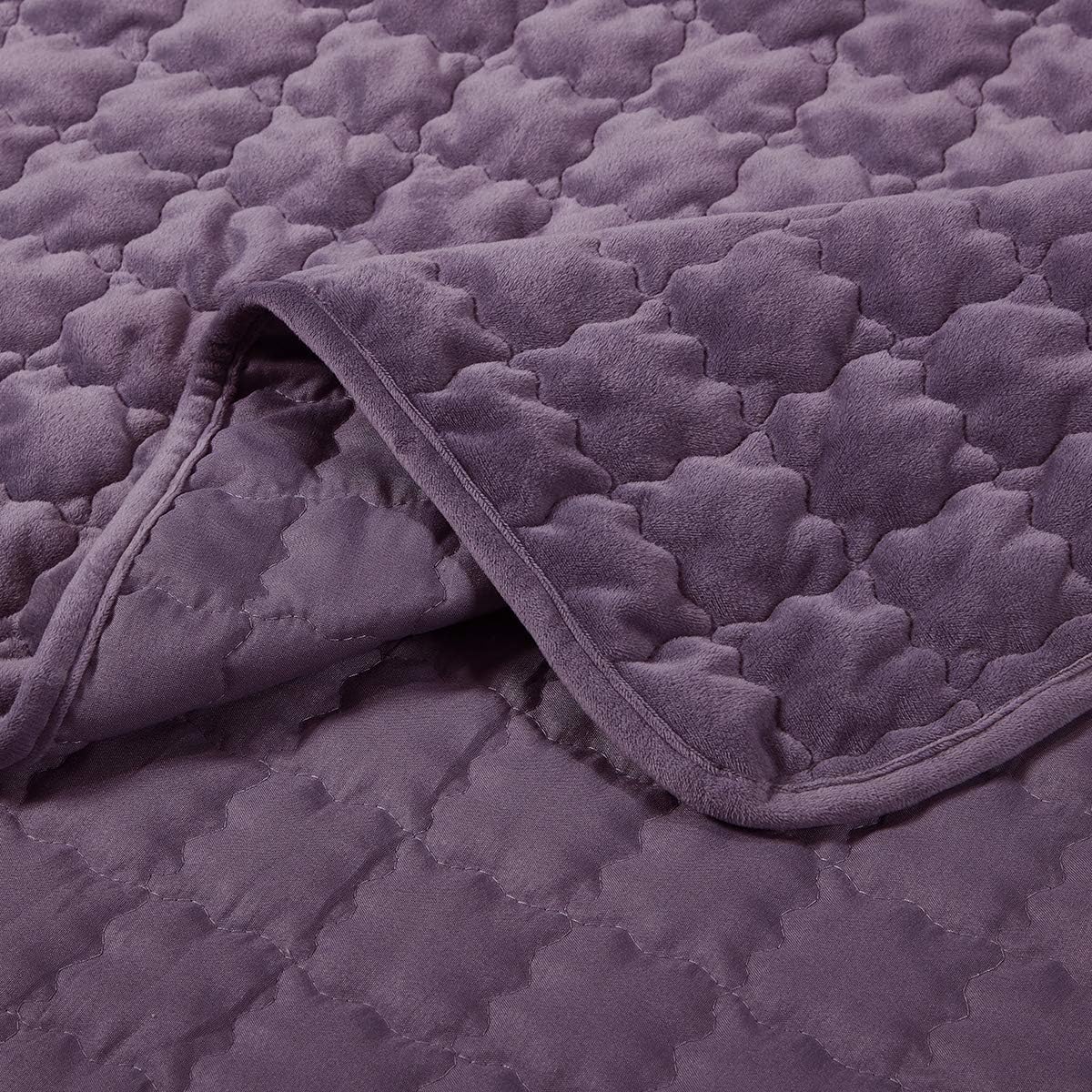 Royal Tradition Plush Velvet Purple Coverlets Set