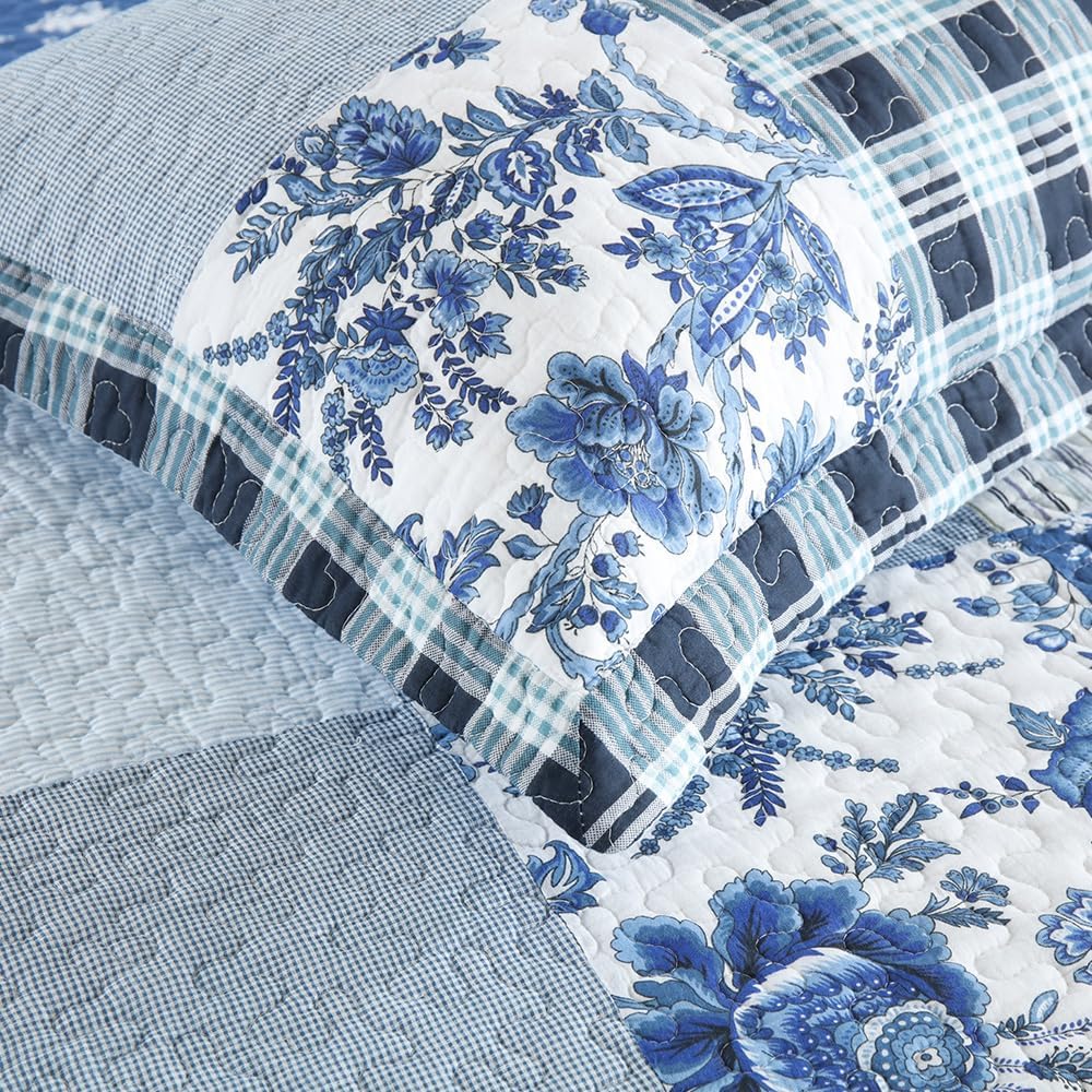 Camandy Cotton Reversible Quilt Bedding Set 3 Pieces King Size