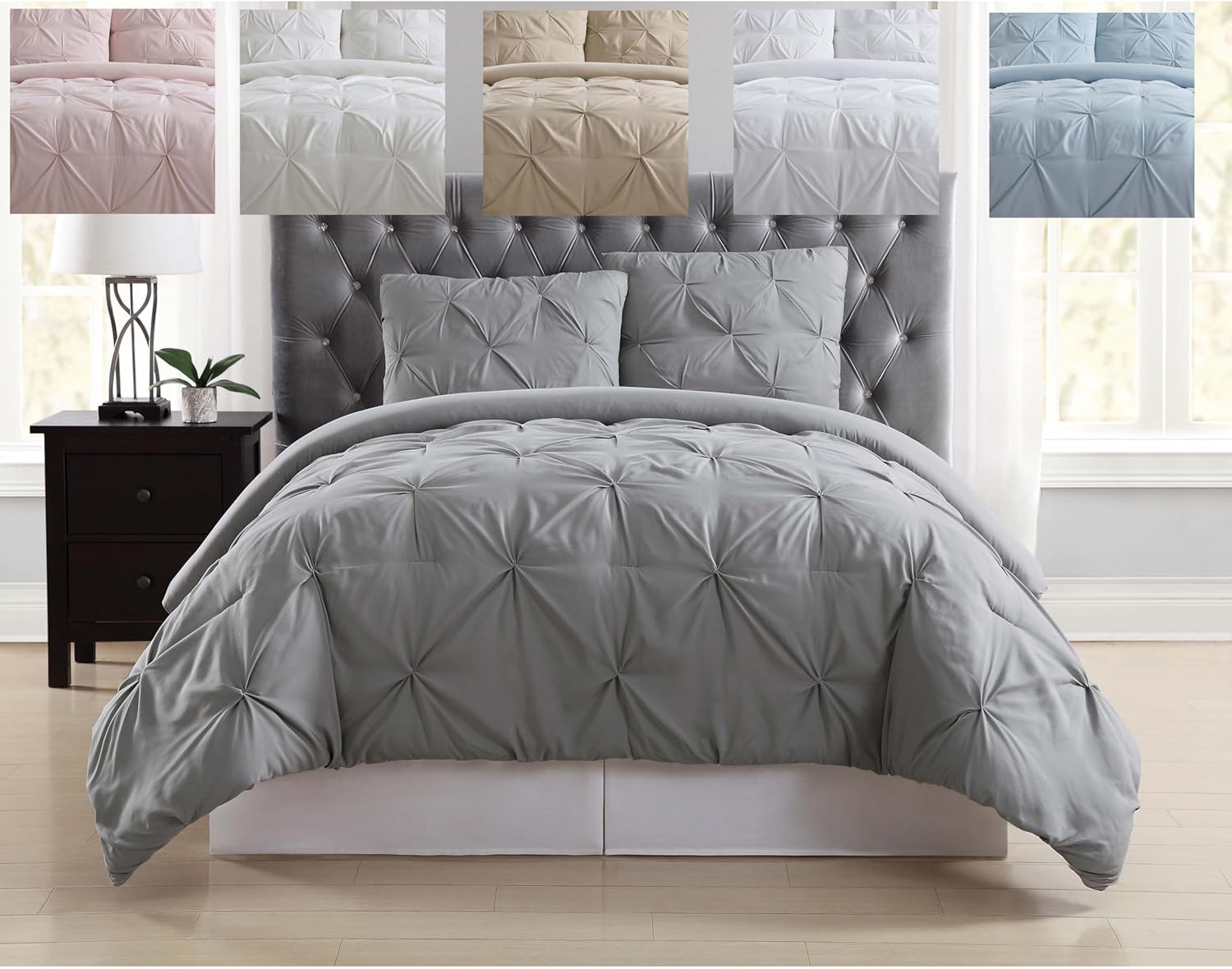 TRULY SOFT Pleated Comforter Set Twin XL 2-Piece