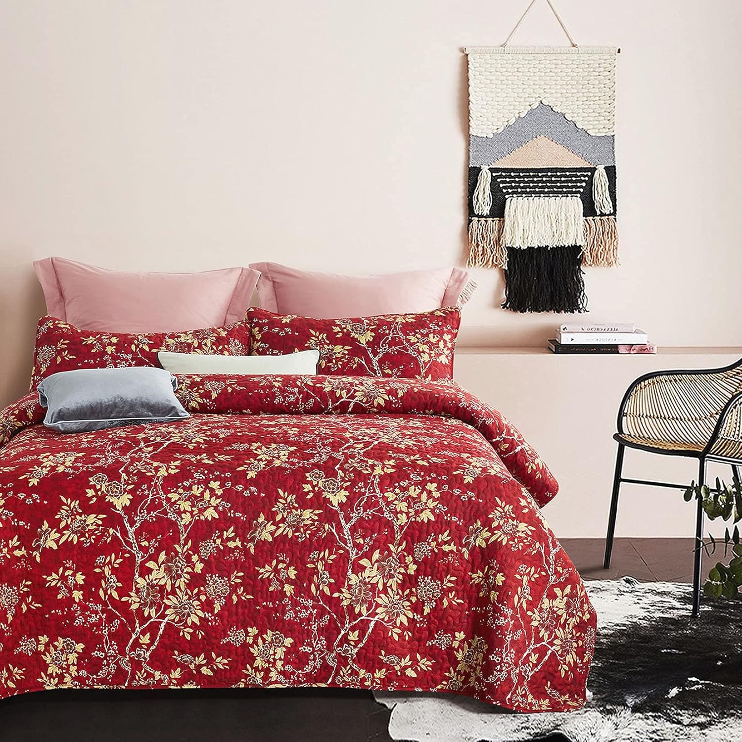 Wake In Cloud Floral Quilt Set Twin 3-Piece 1