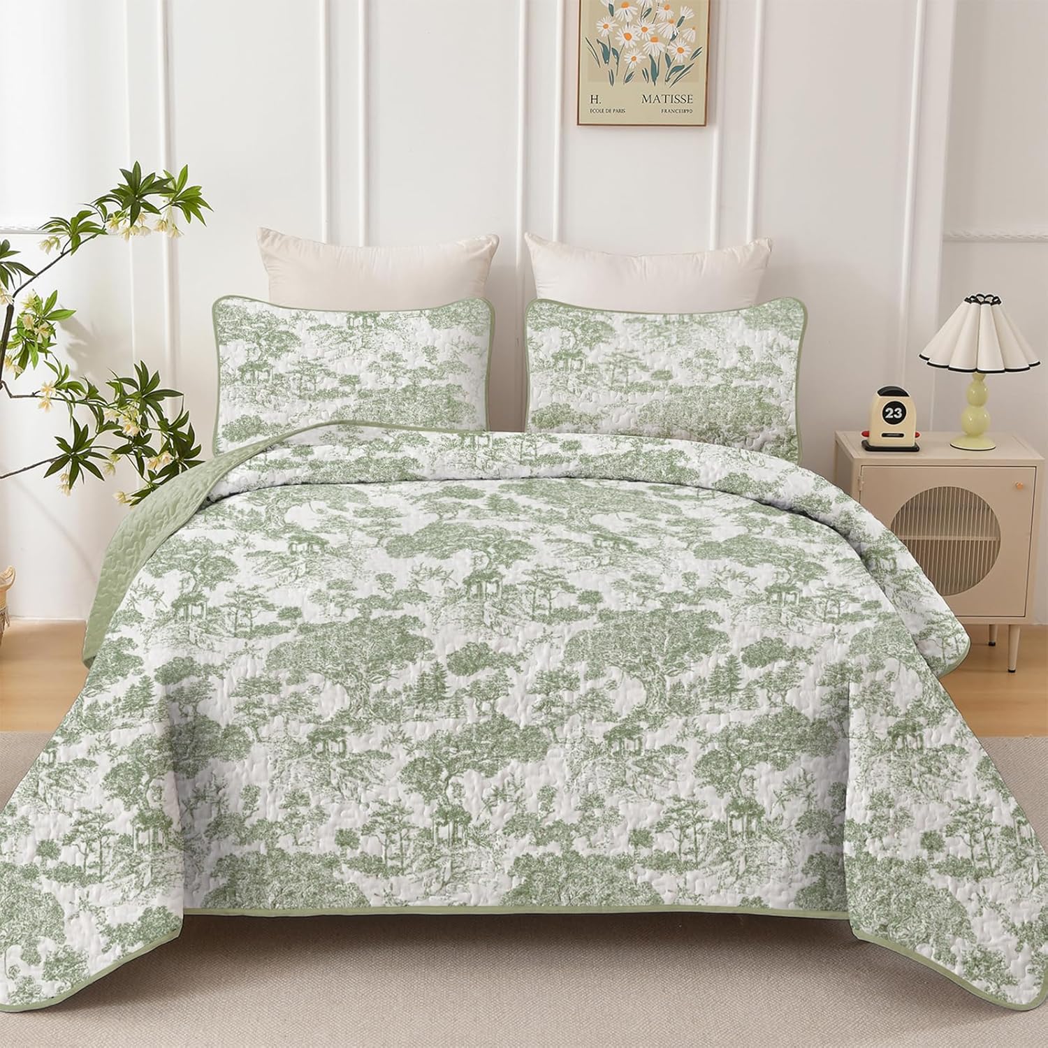 WONGS BEDDING Botanical Quilt Set Twin Size